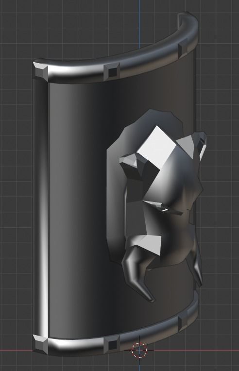 Boar Shield Low-poly 3D model_3