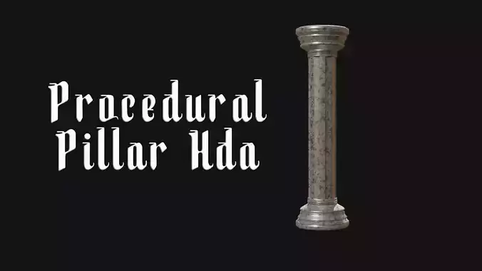 Procedural pillar column generator Hda Low-poly 3D model