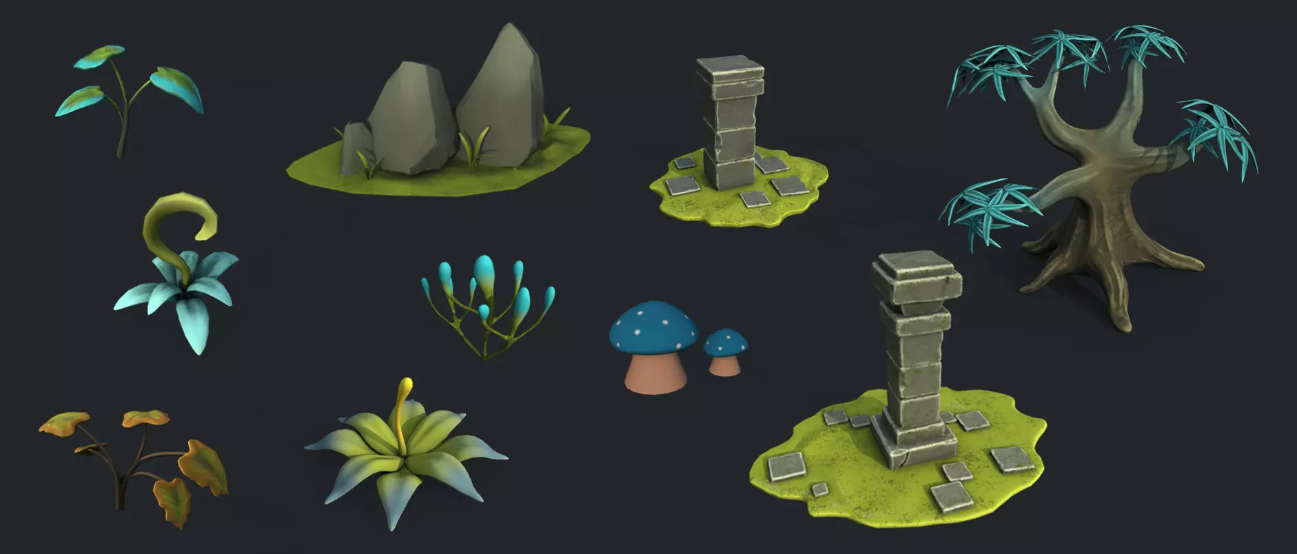 Plants Fantasy 3D model_0