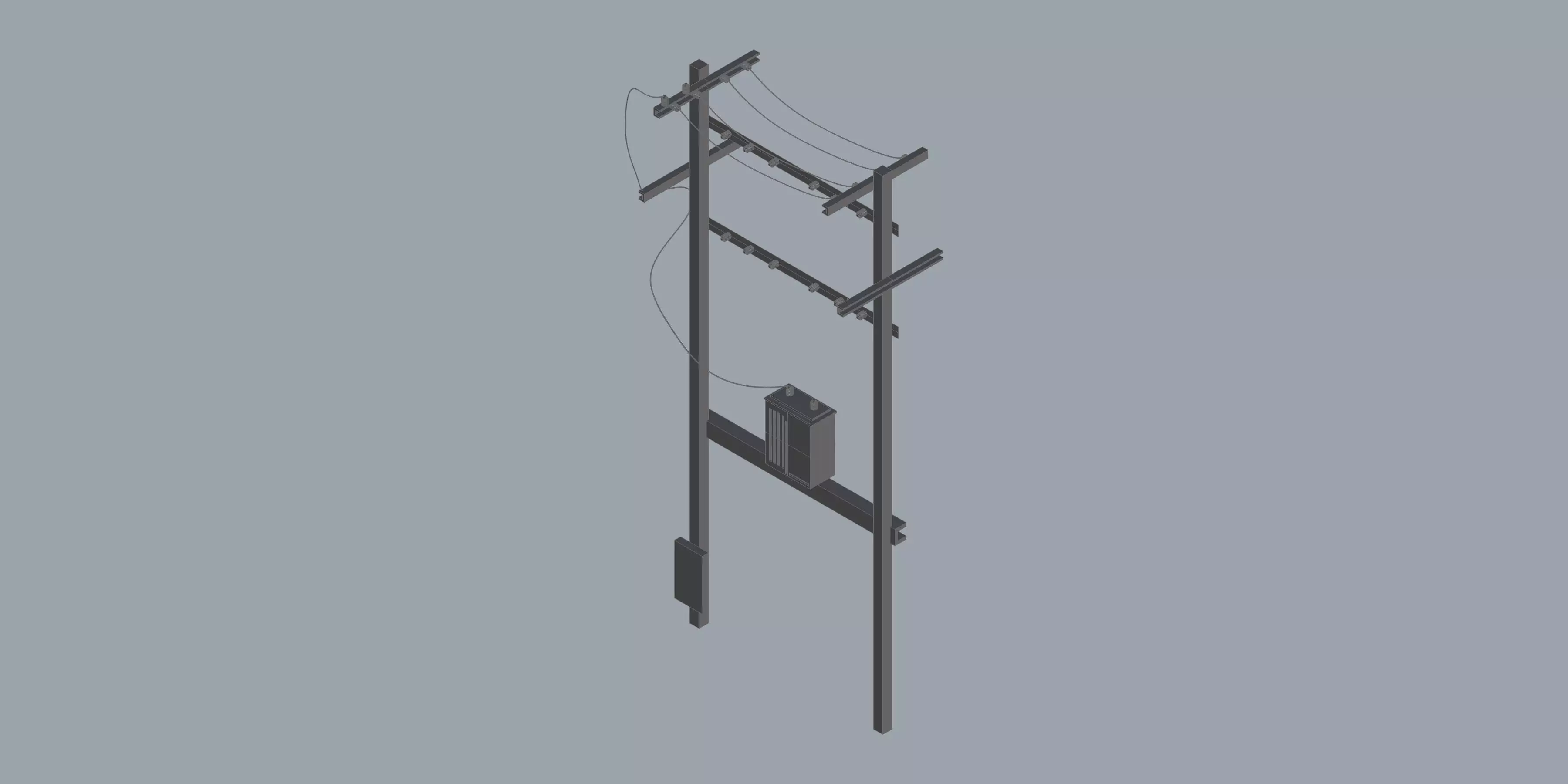 Electric Pole 3D model_0