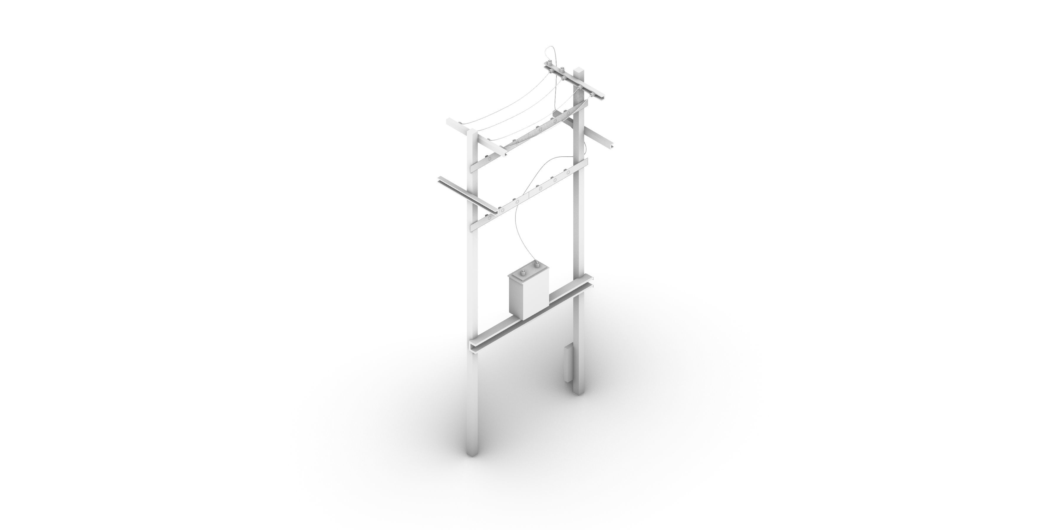 Electric Pole 3D model_4