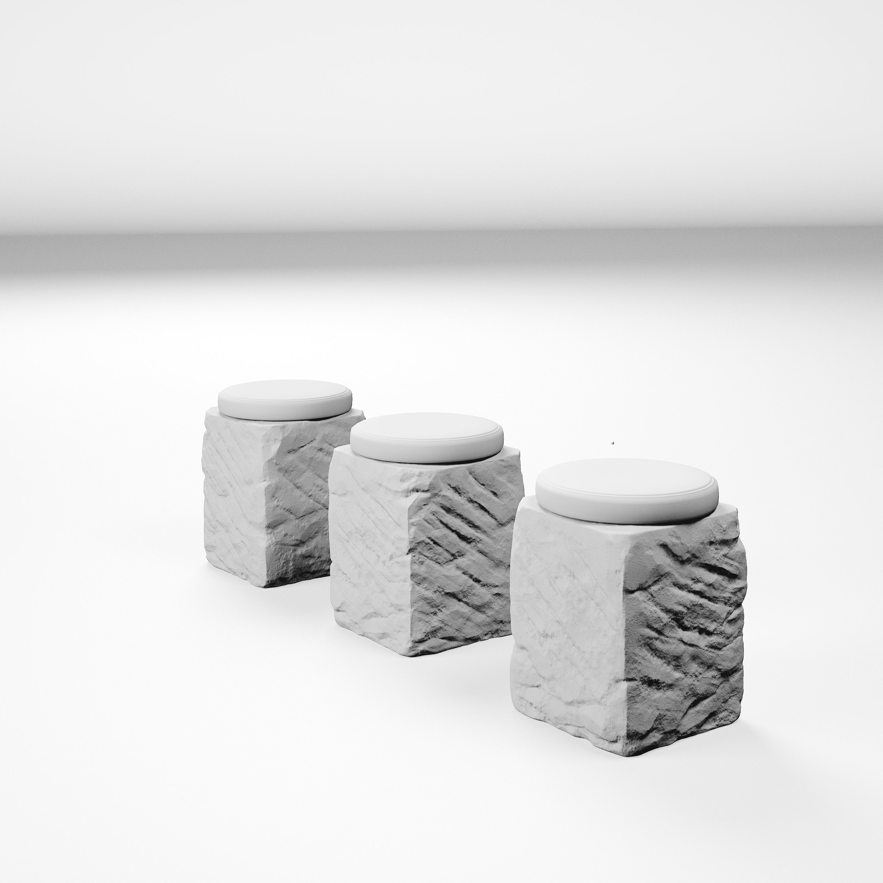 Tenarchstudio Stone seating chair render ready vray  3D model_2