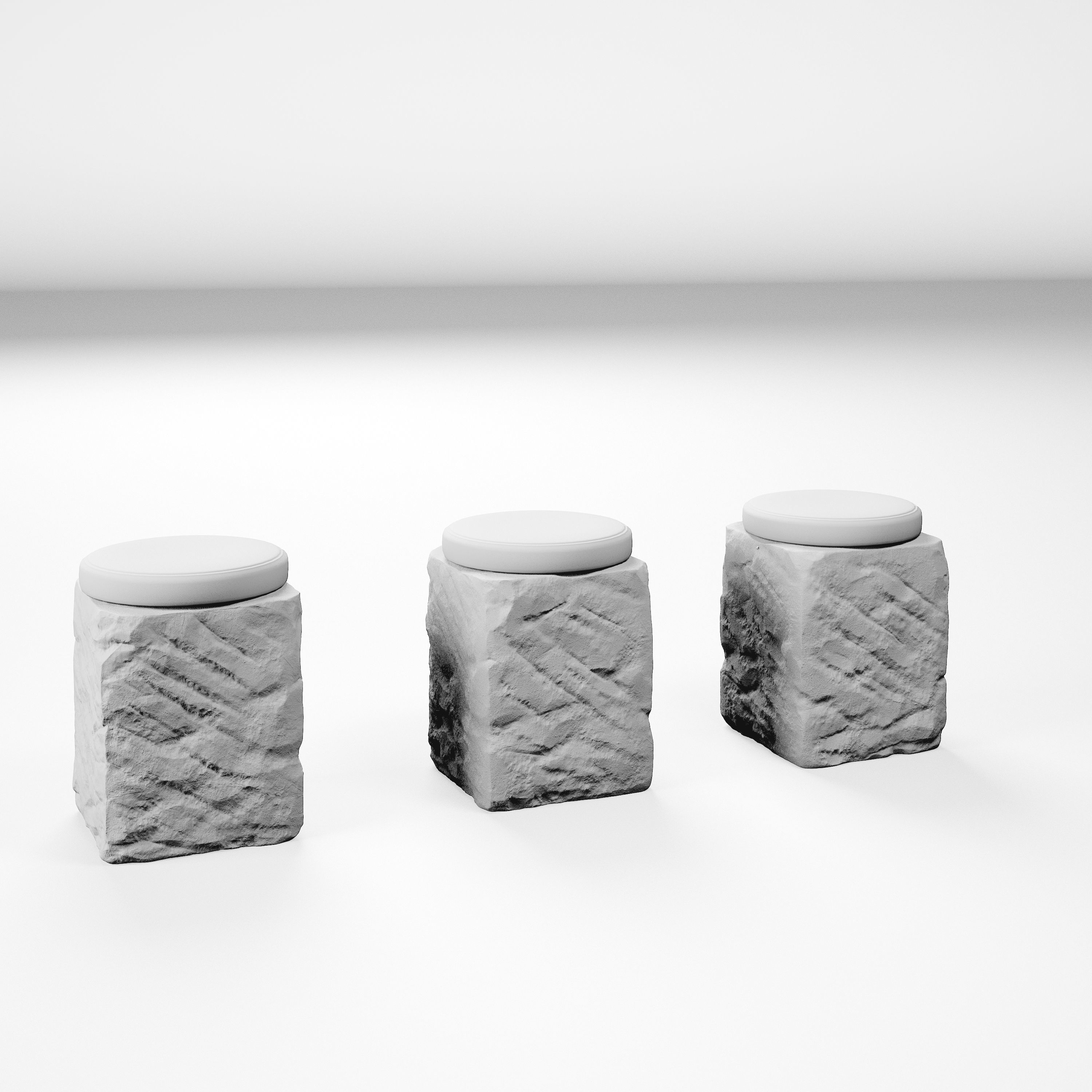 Tenarchstudio Stone seating chair render ready vray  3D model_7