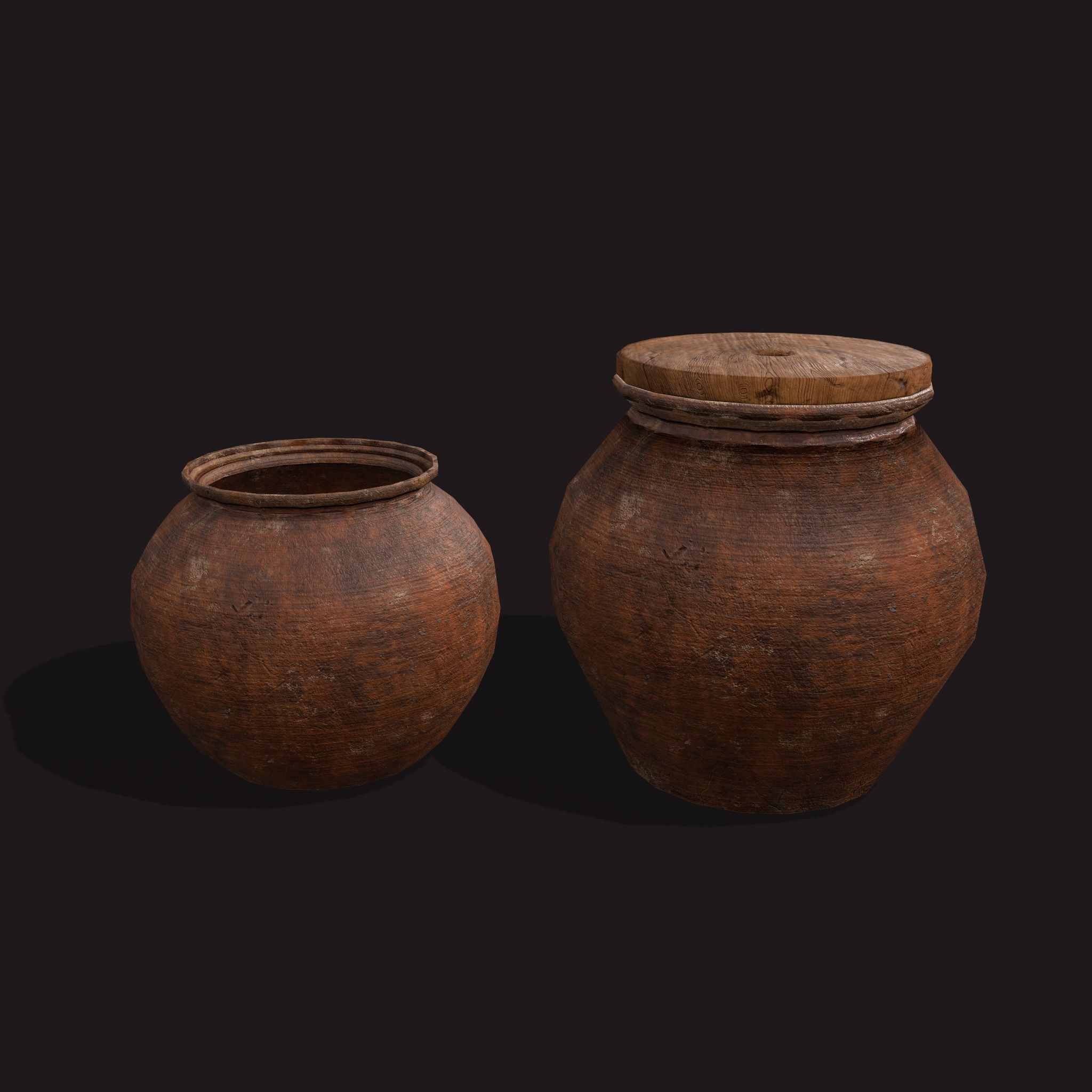Medieval Cooking Pots Low-poly 3D model_8