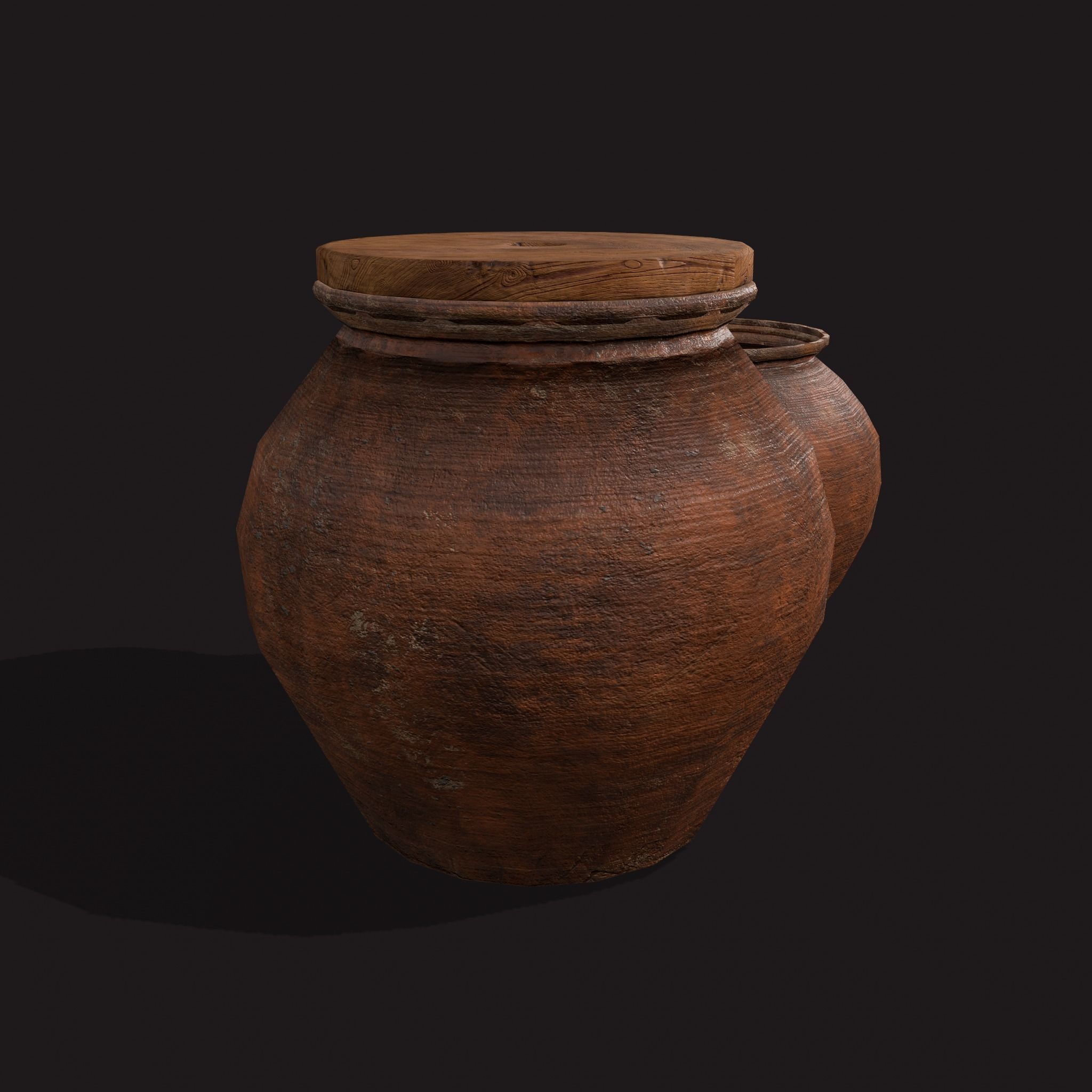 Medieval Cooking Pots Low-poly 3D model_14