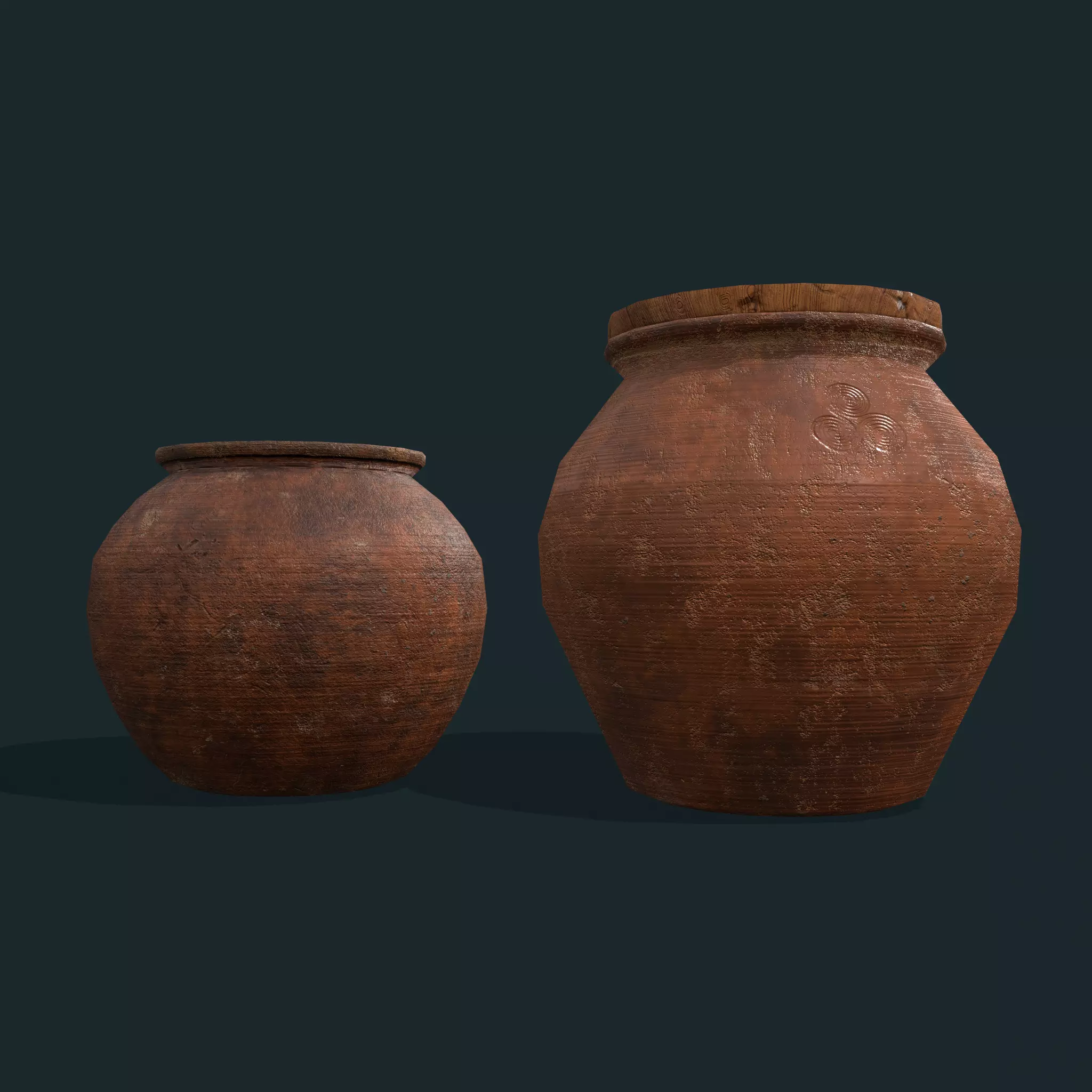 Medieval Cooking Pots Low-poly 3D model_0