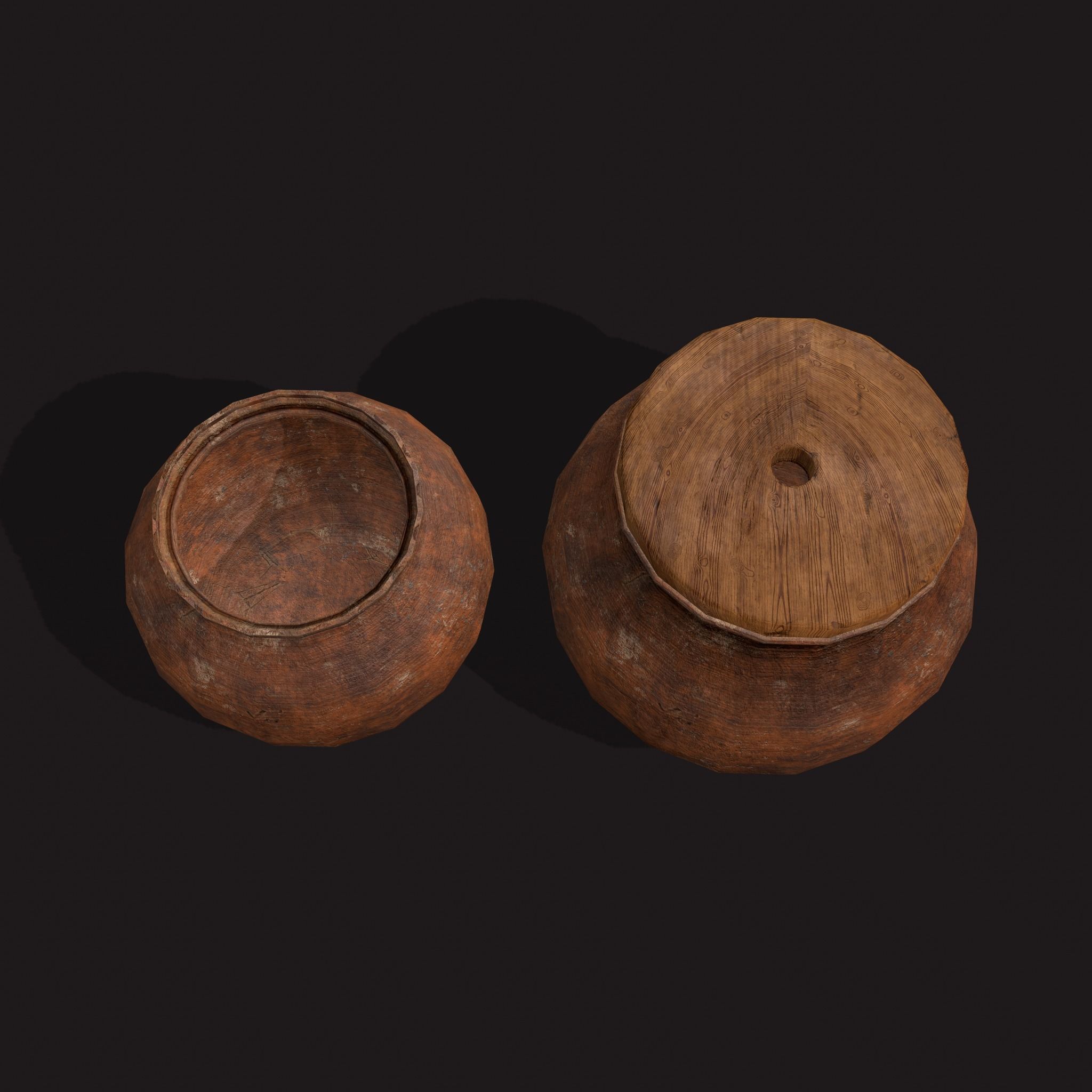 Medieval Cooking Pots Low-poly 3D model_17