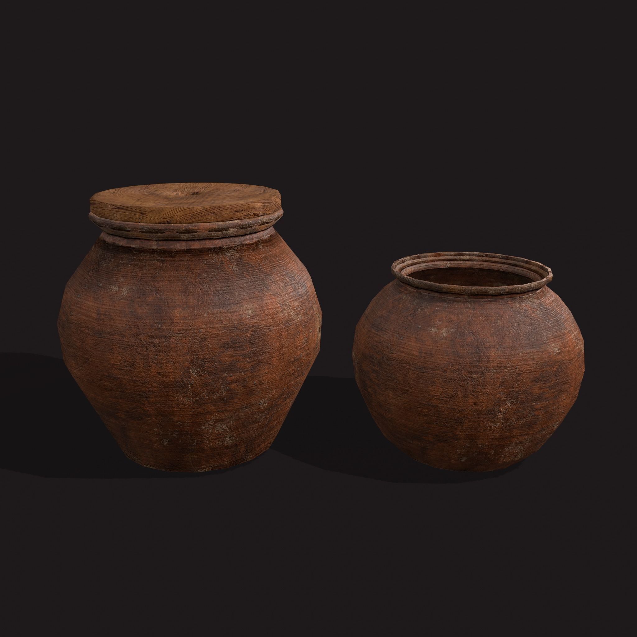 Medieval Cooking Pots Low-poly 3D model_12