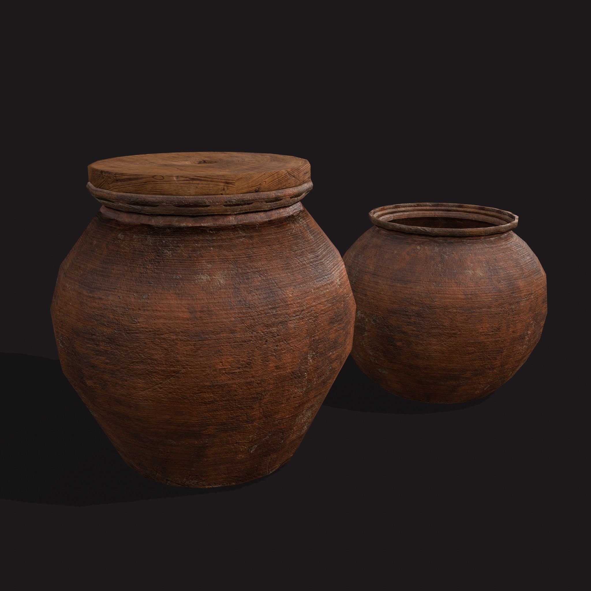 Medieval Cooking Pots Low-poly 3D model_13