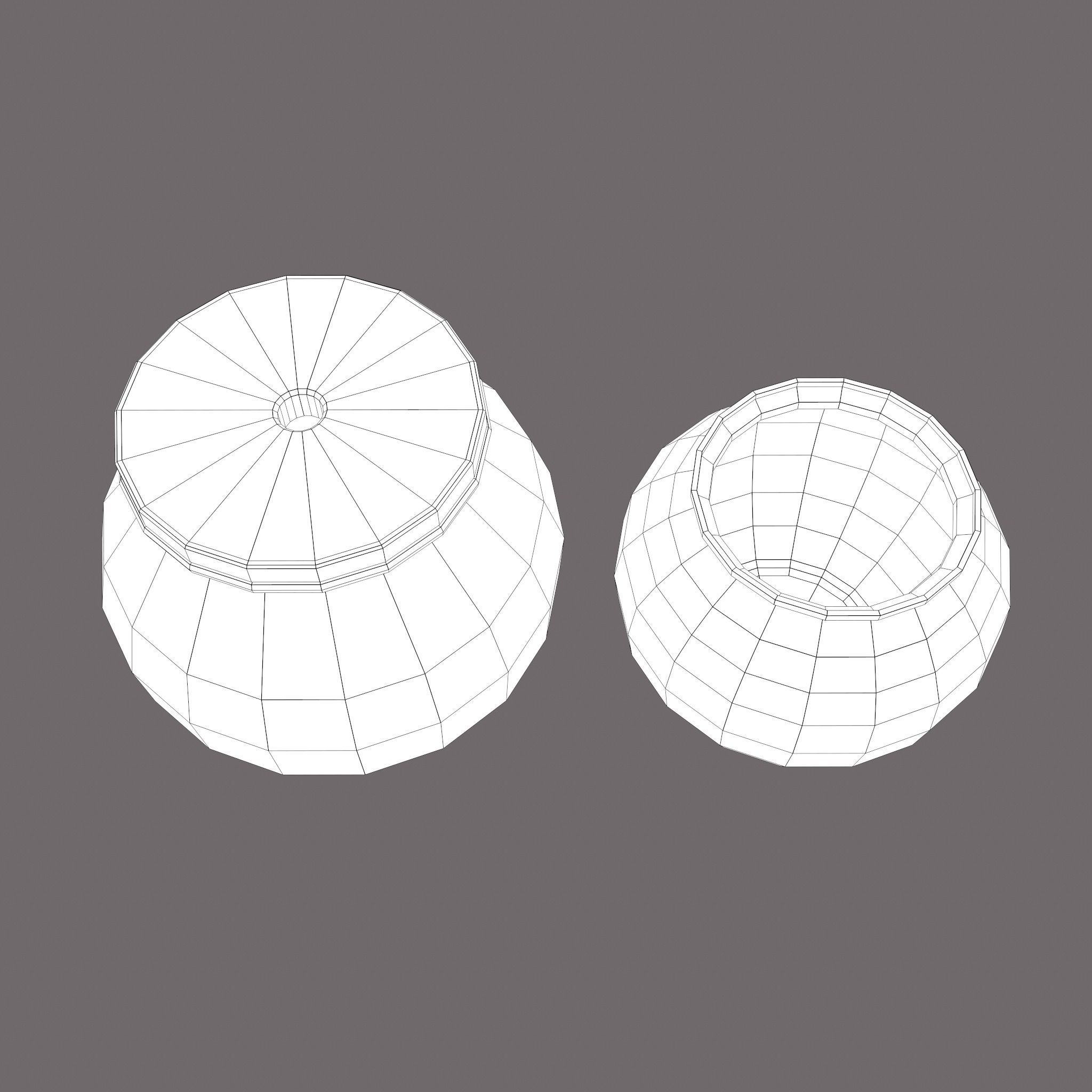 Medieval Cooking Pots Low-poly 3D model_32