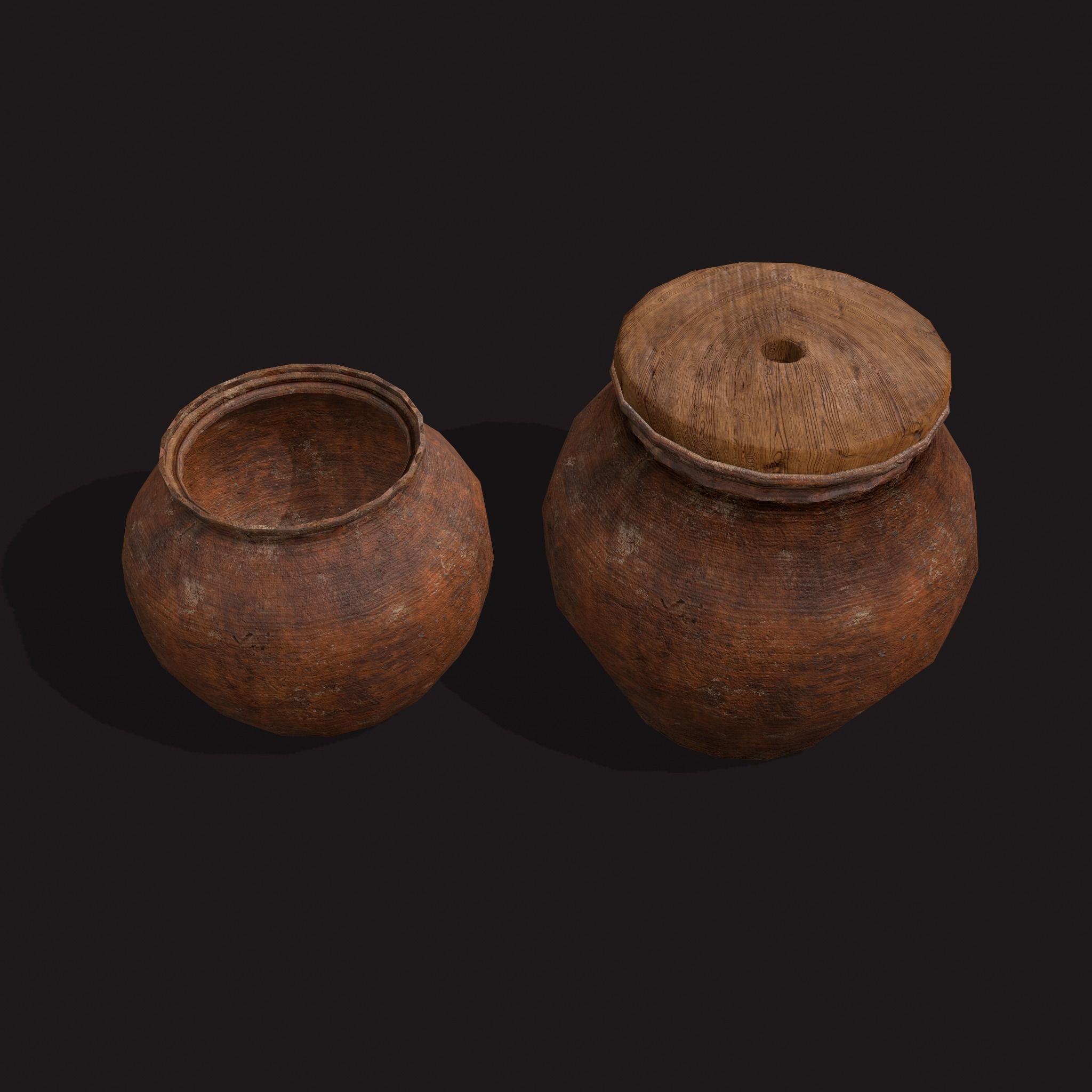 Medieval Cooking Pots Low-poly 3D model_16