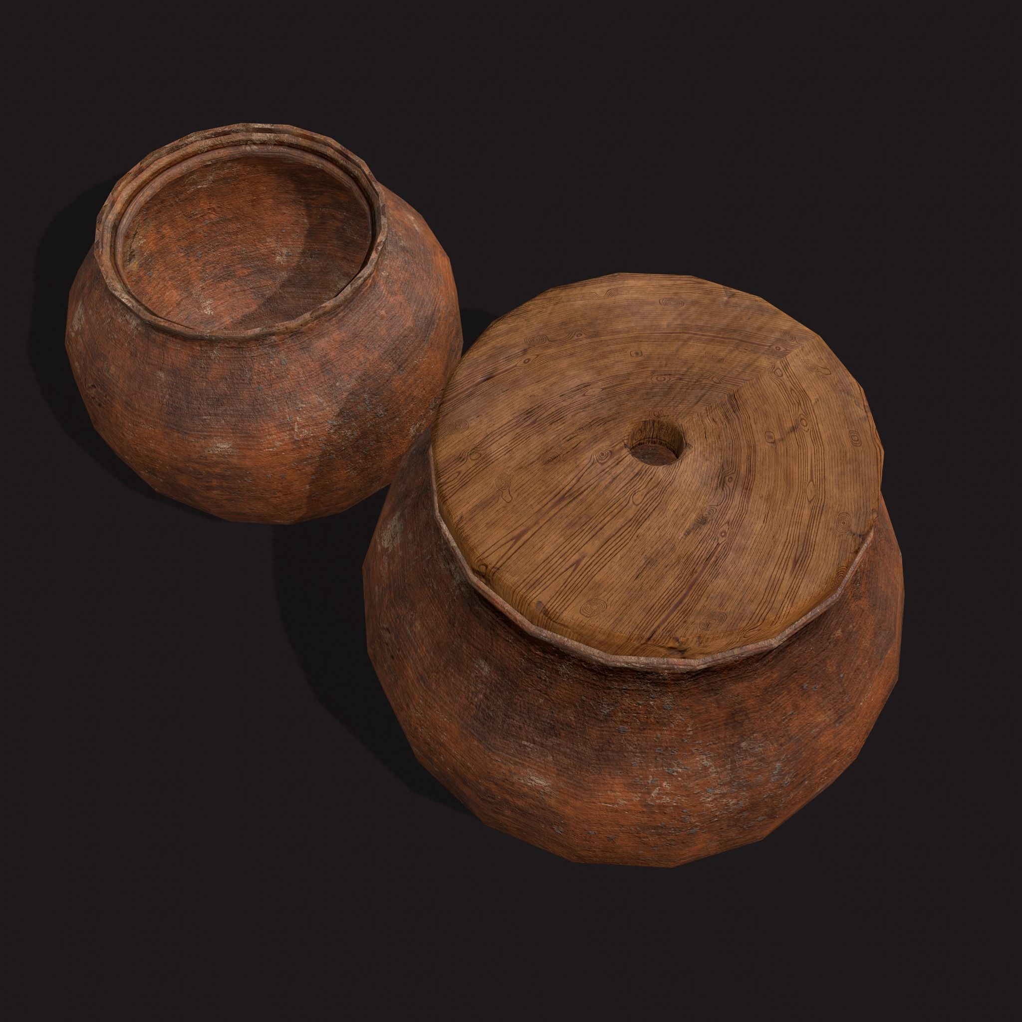 Medieval Cooking Pots Low-poly 3D model_31
