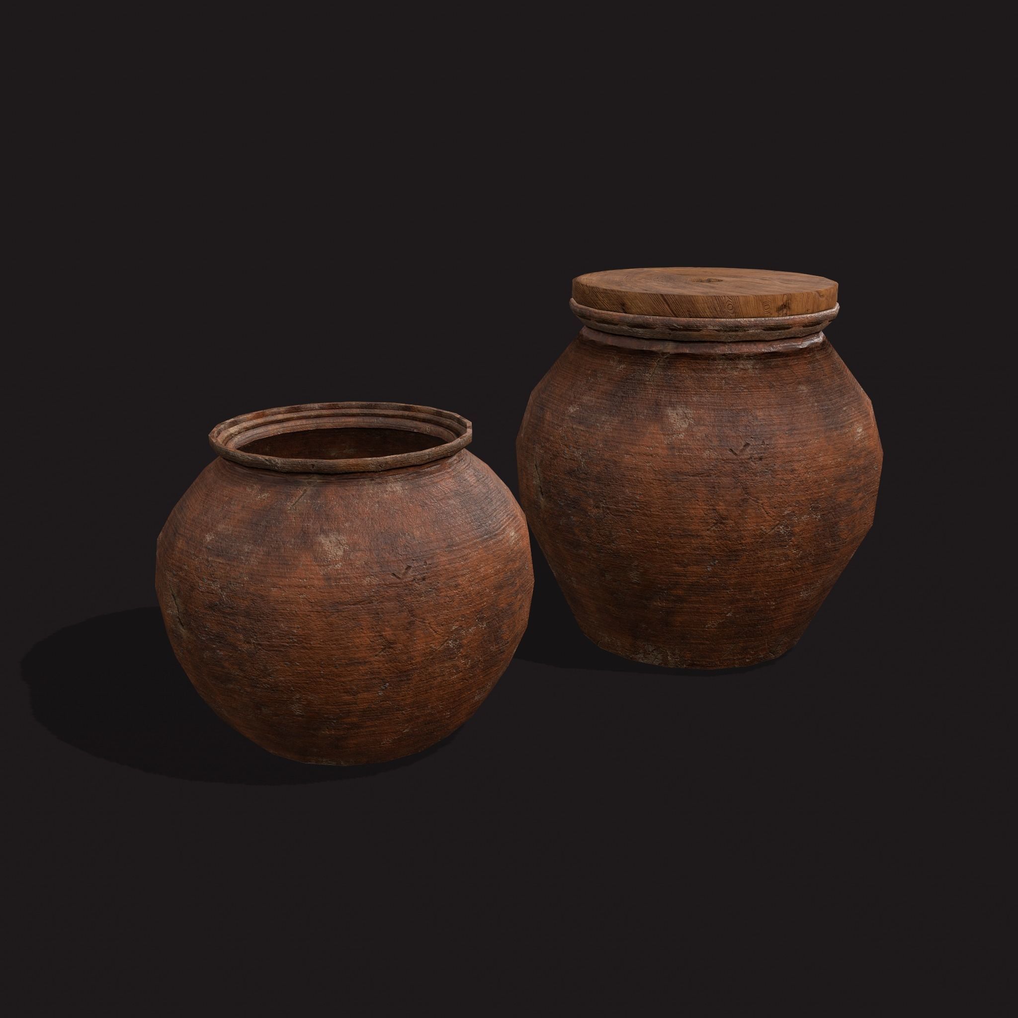 Medieval Cooking Pots Low-poly 3D model_9