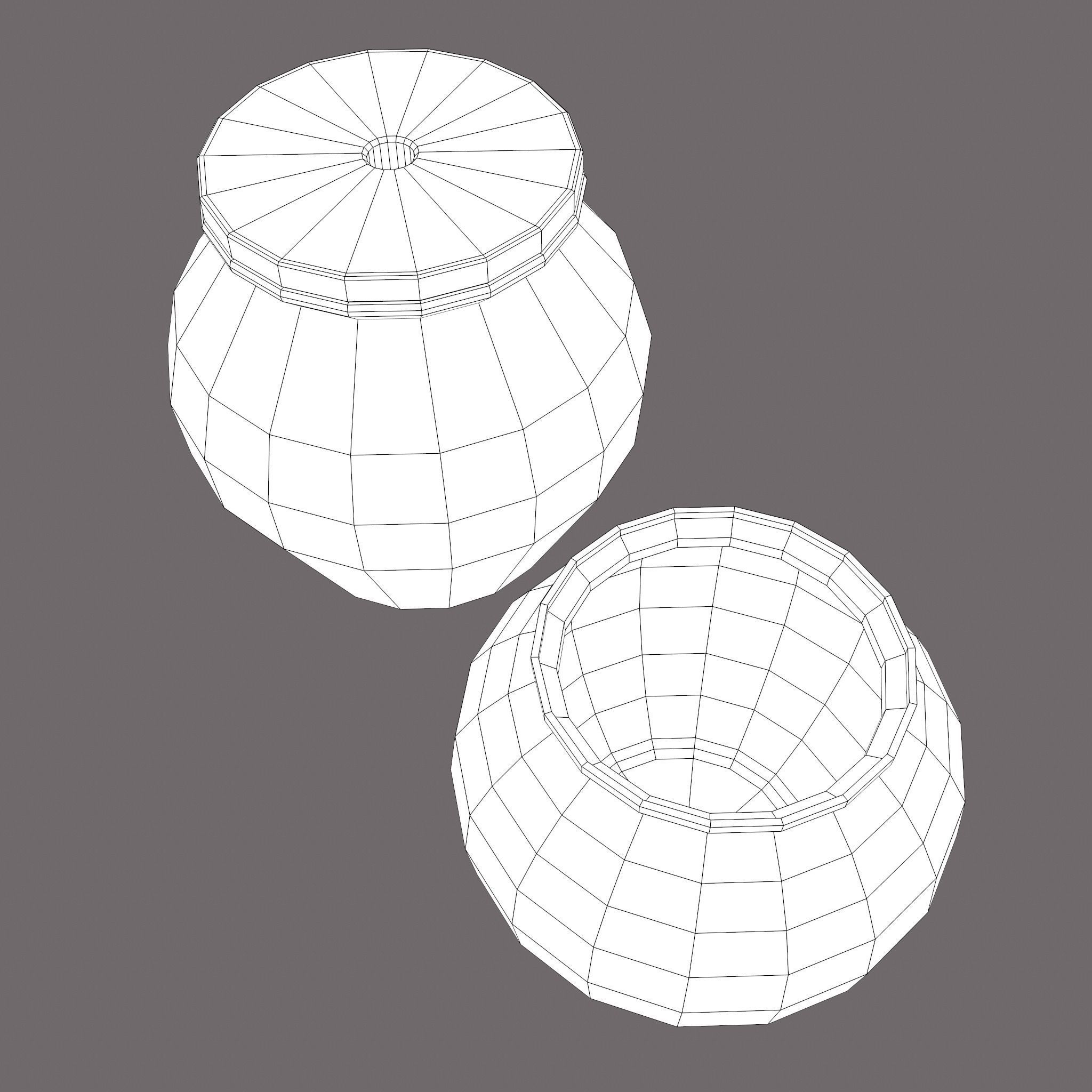 Medieval Cooking Pots Low-poly 3D model_45