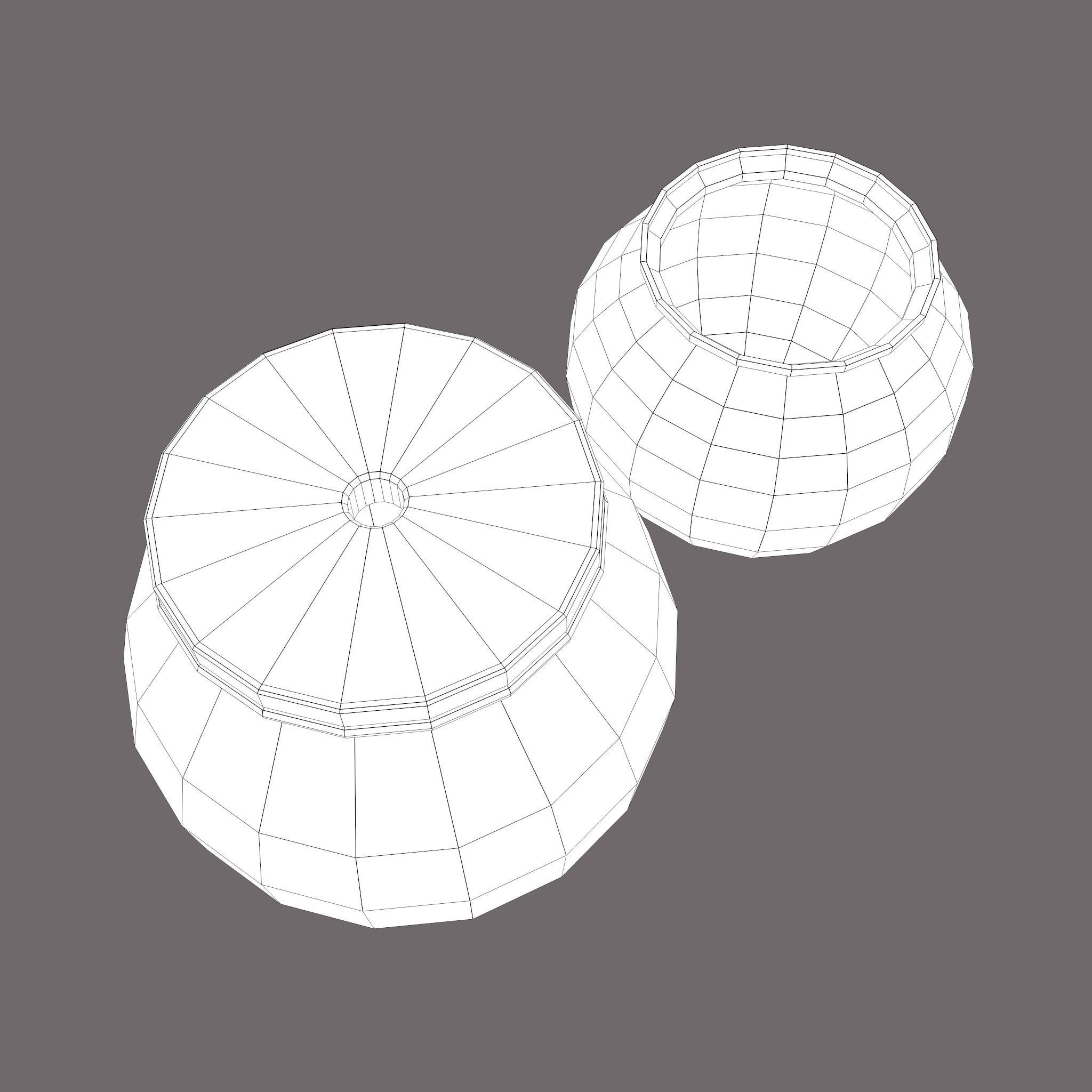 Medieval Cooking Pots Low-poly 3D model_40