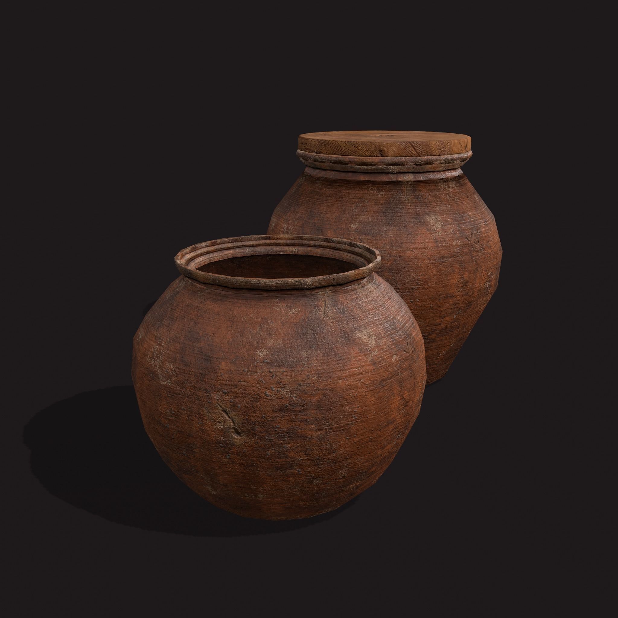 Medieval Cooking Pots Low-poly 3D model_10