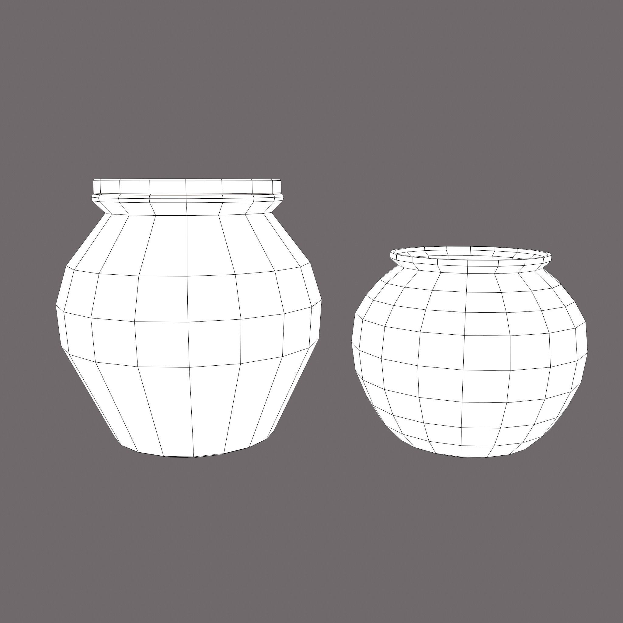Medieval Cooking Pots Low-poly 3D model_41