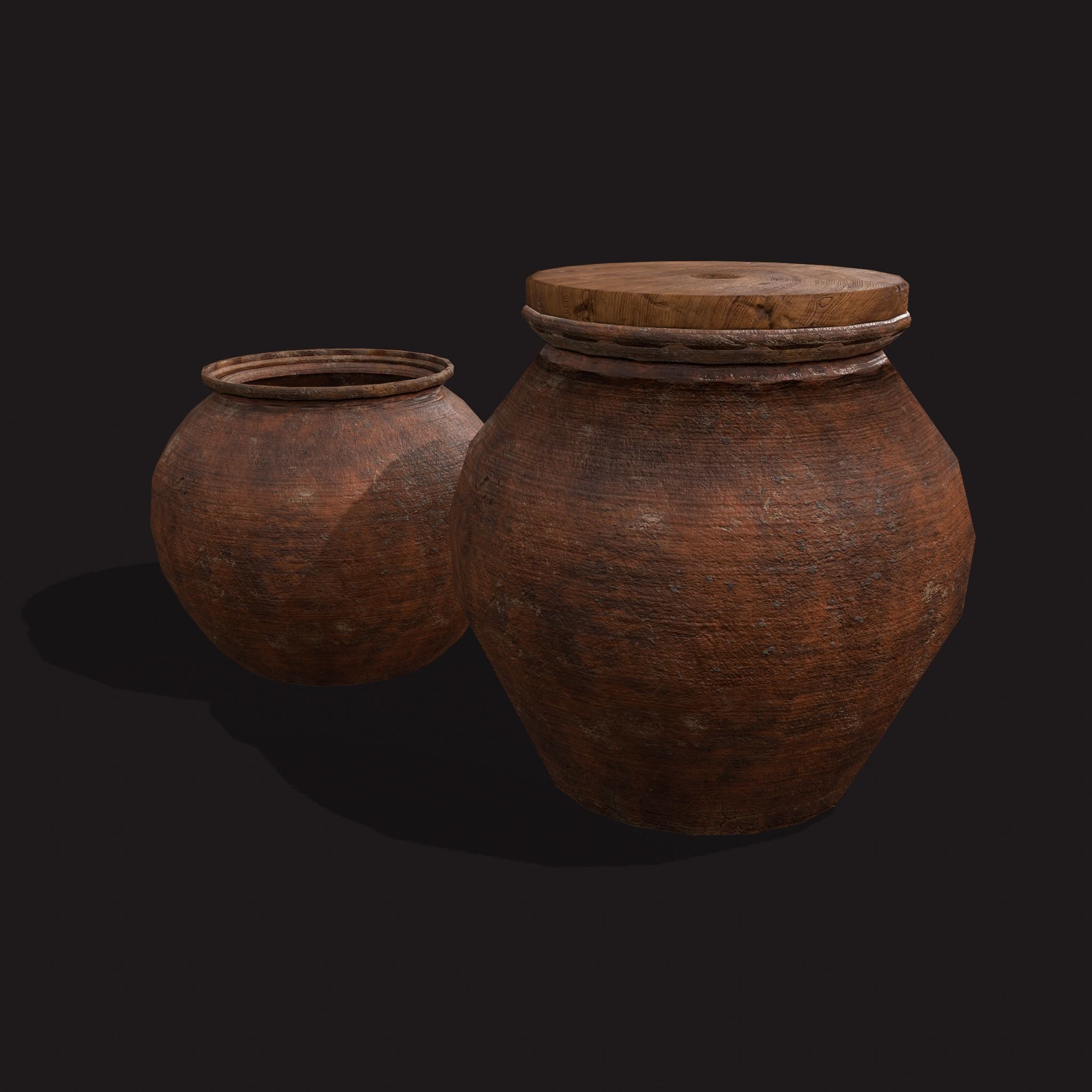 Medieval Cooking Pots Low-poly 3D model_15