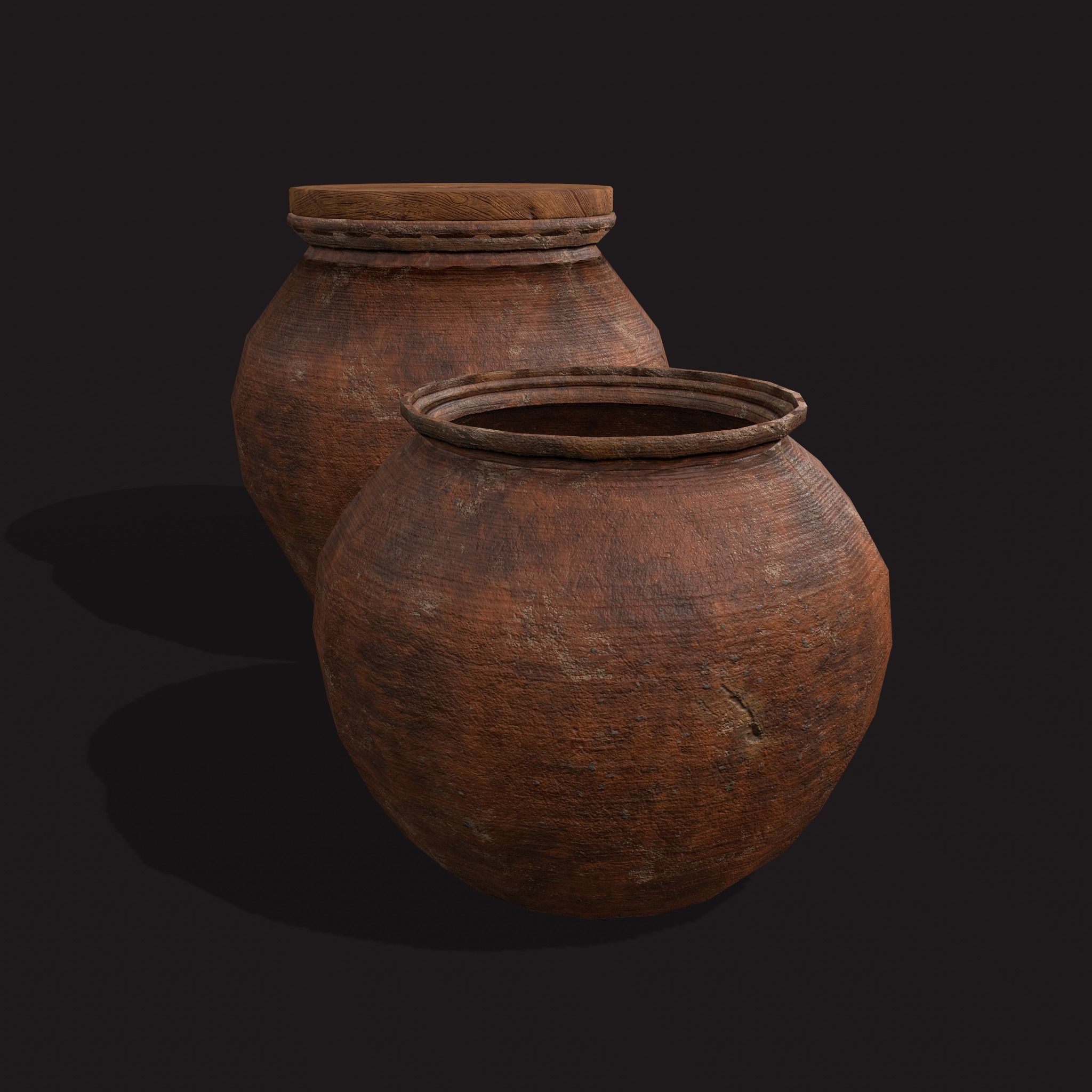 Medieval Cooking Pots Low-poly 3D model_11