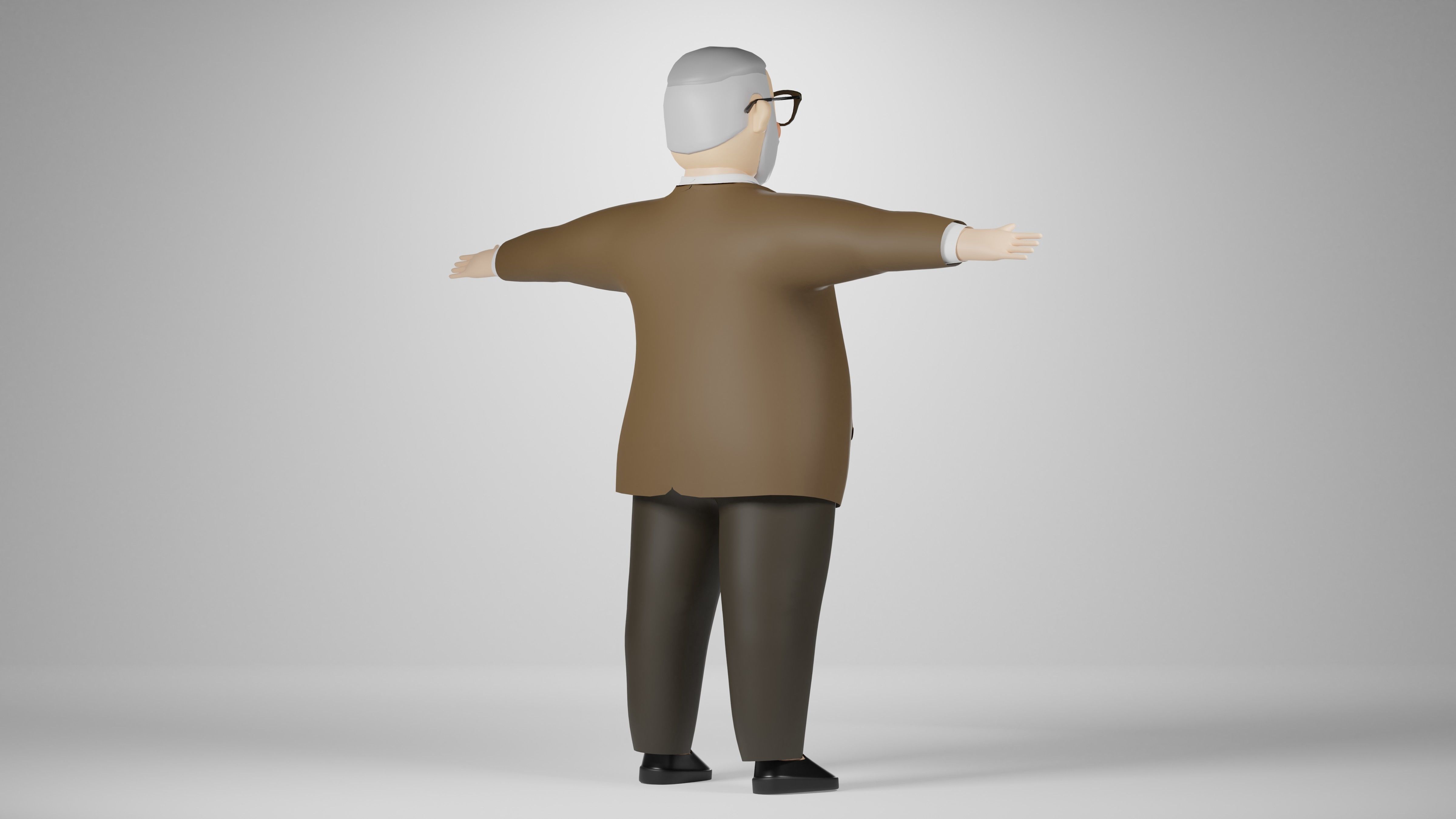 Boss Businessman Low-poly 3D model_4