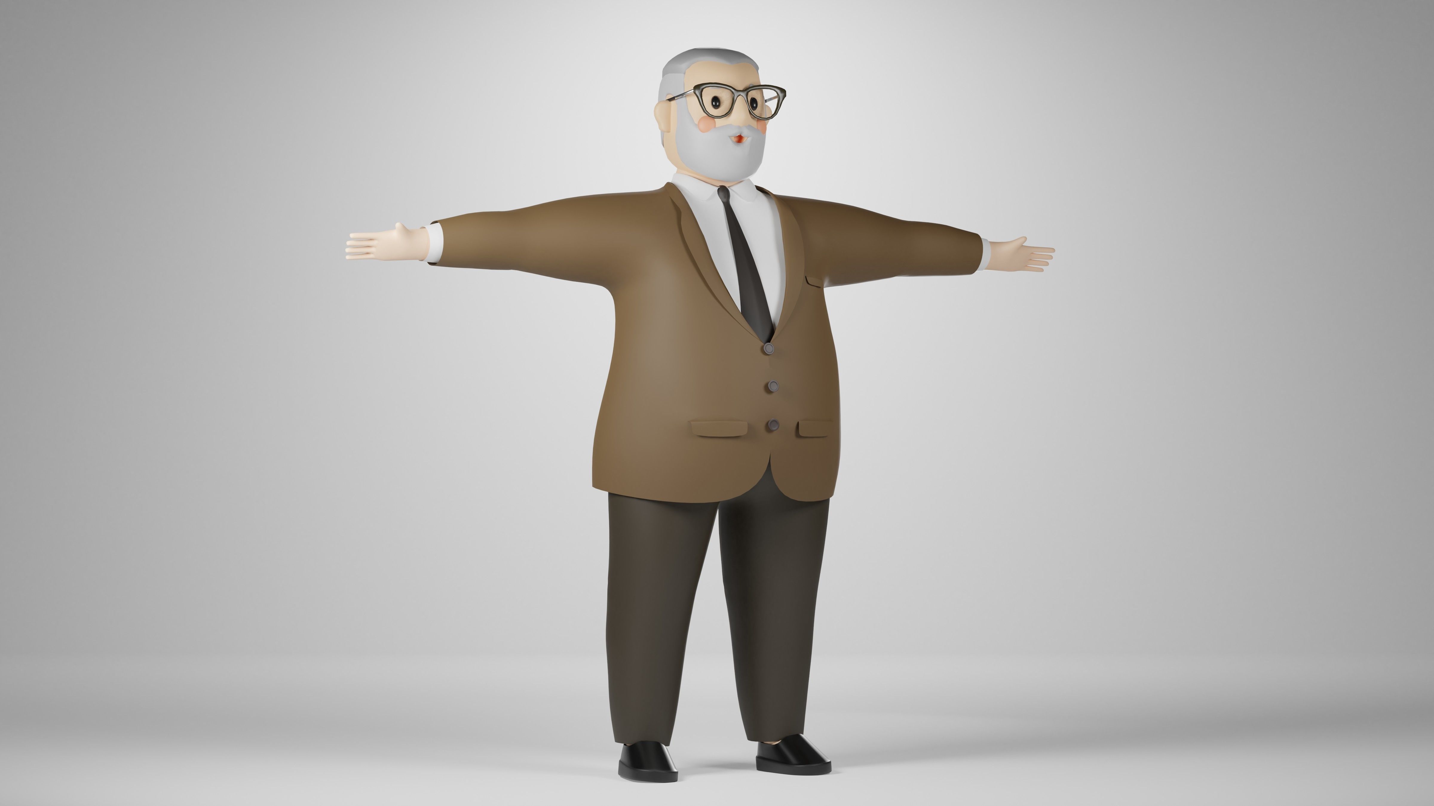 Boss Businessman Low-poly 3D model_5
