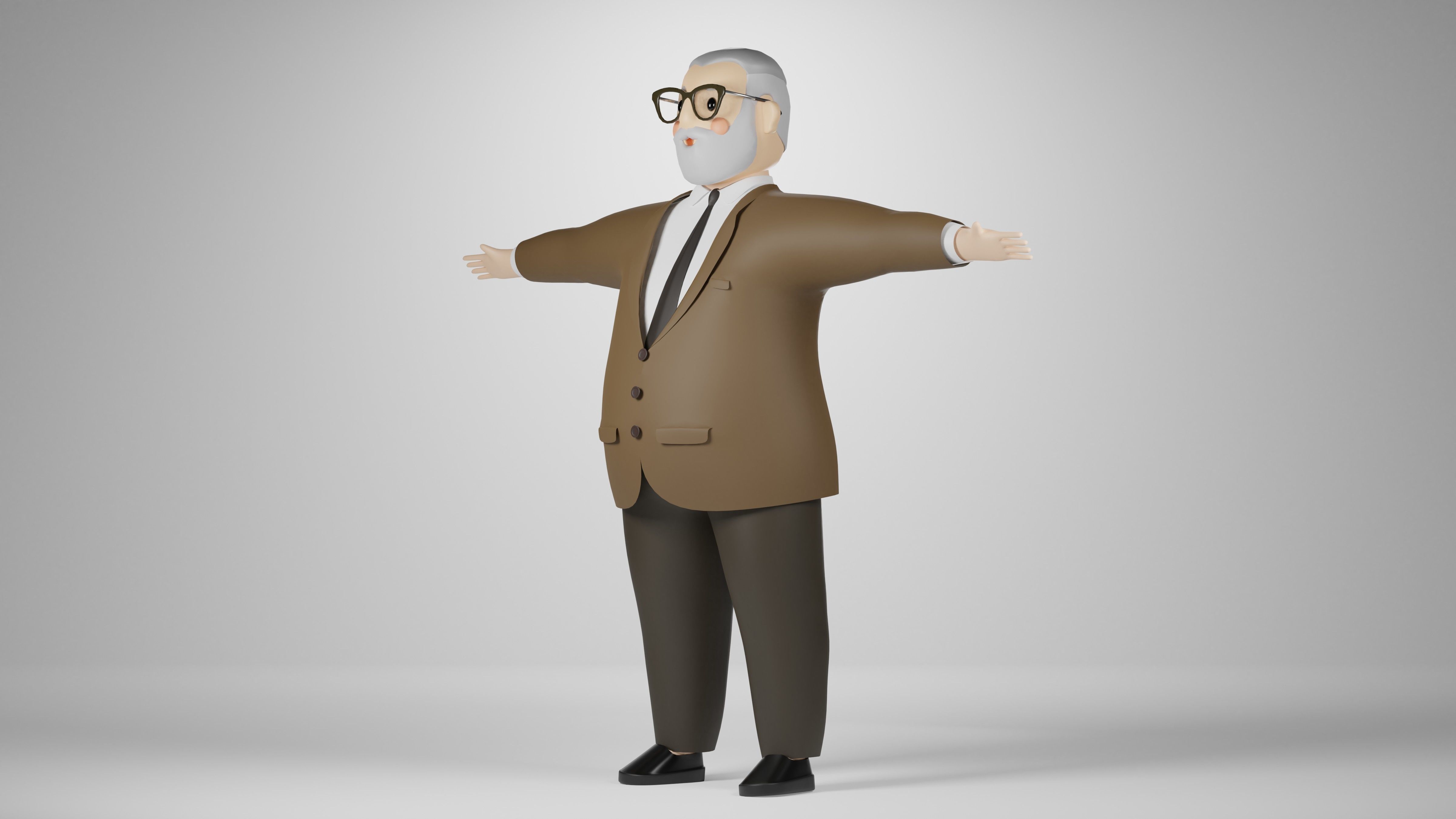 Boss Businessman Low-poly 3D model_2