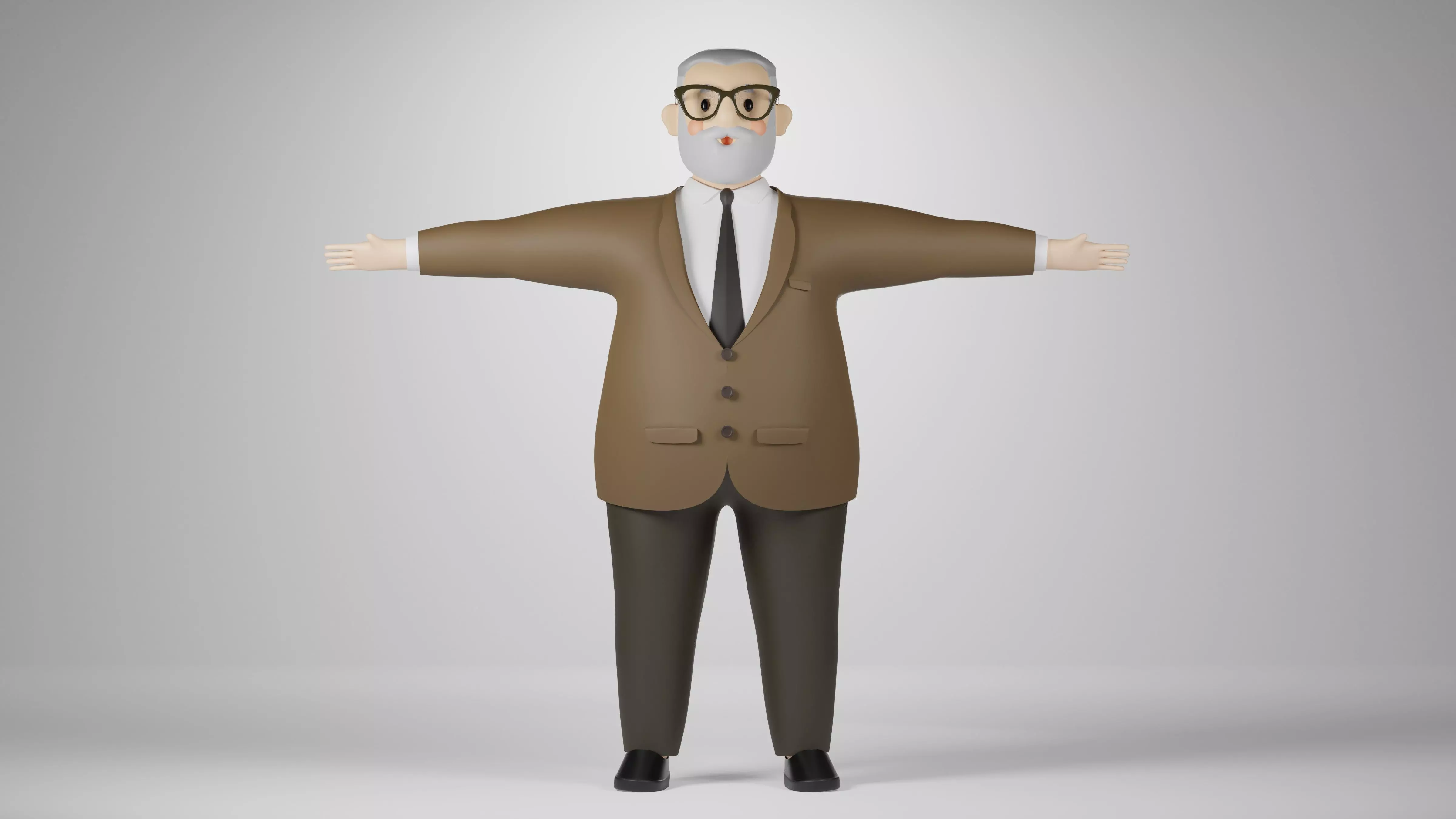 Boss Businessman Low-poly 3D model_0