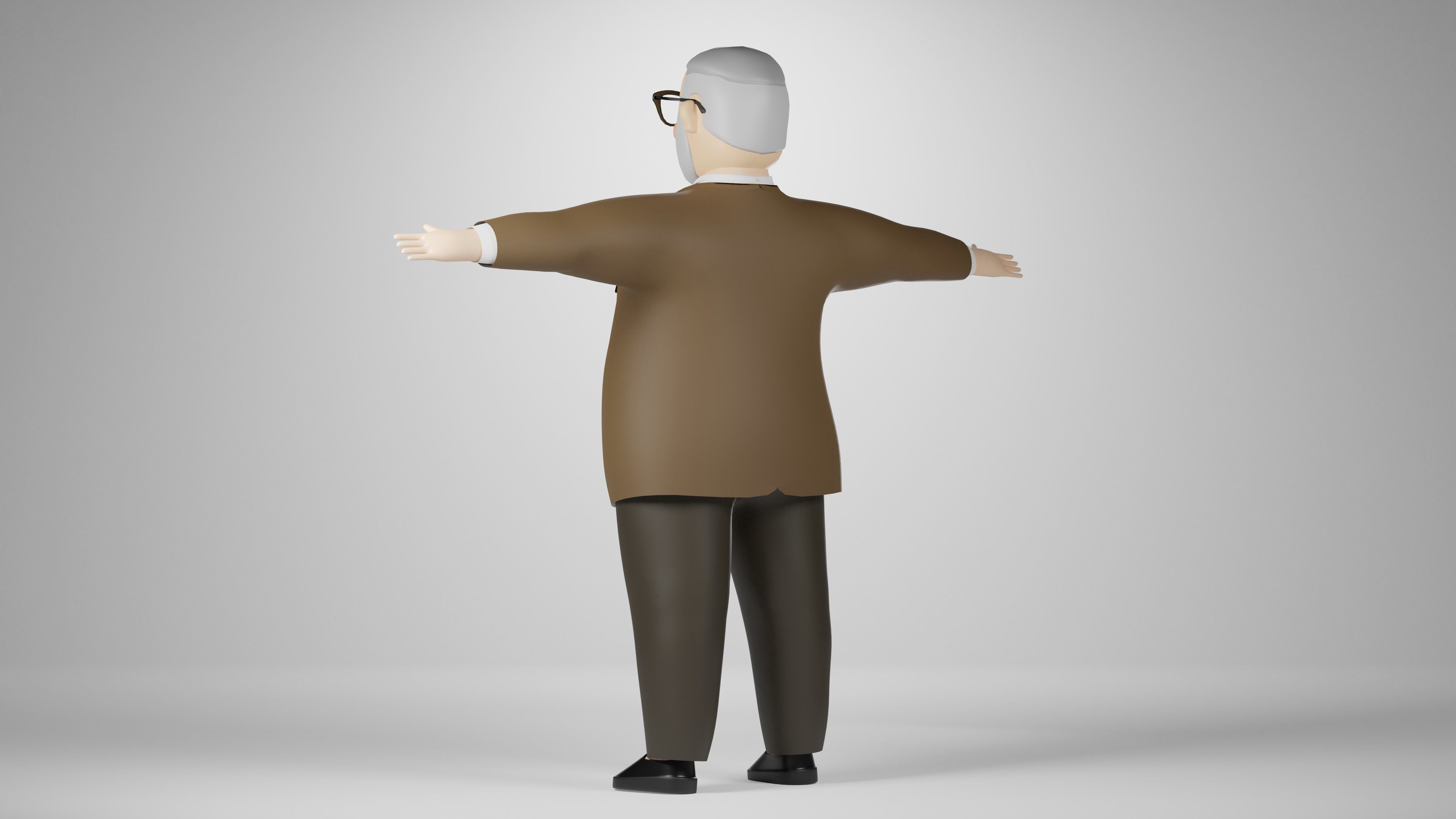 Boss Businessman Low-poly 3D model_3