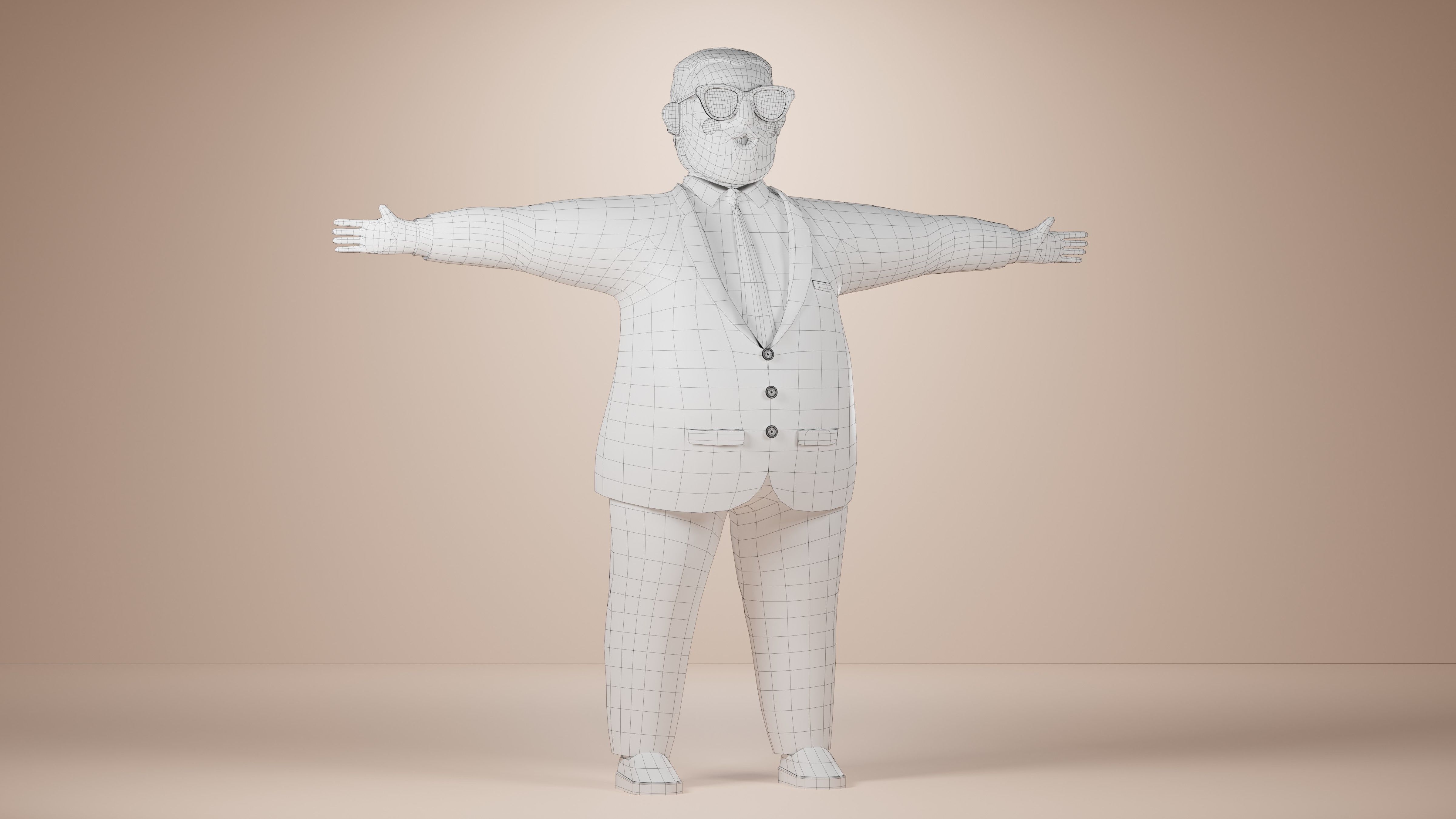 Boss Businessman Low-poly 3D model_6