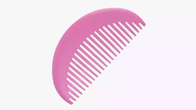 Plastic hair comb type 2 3D model