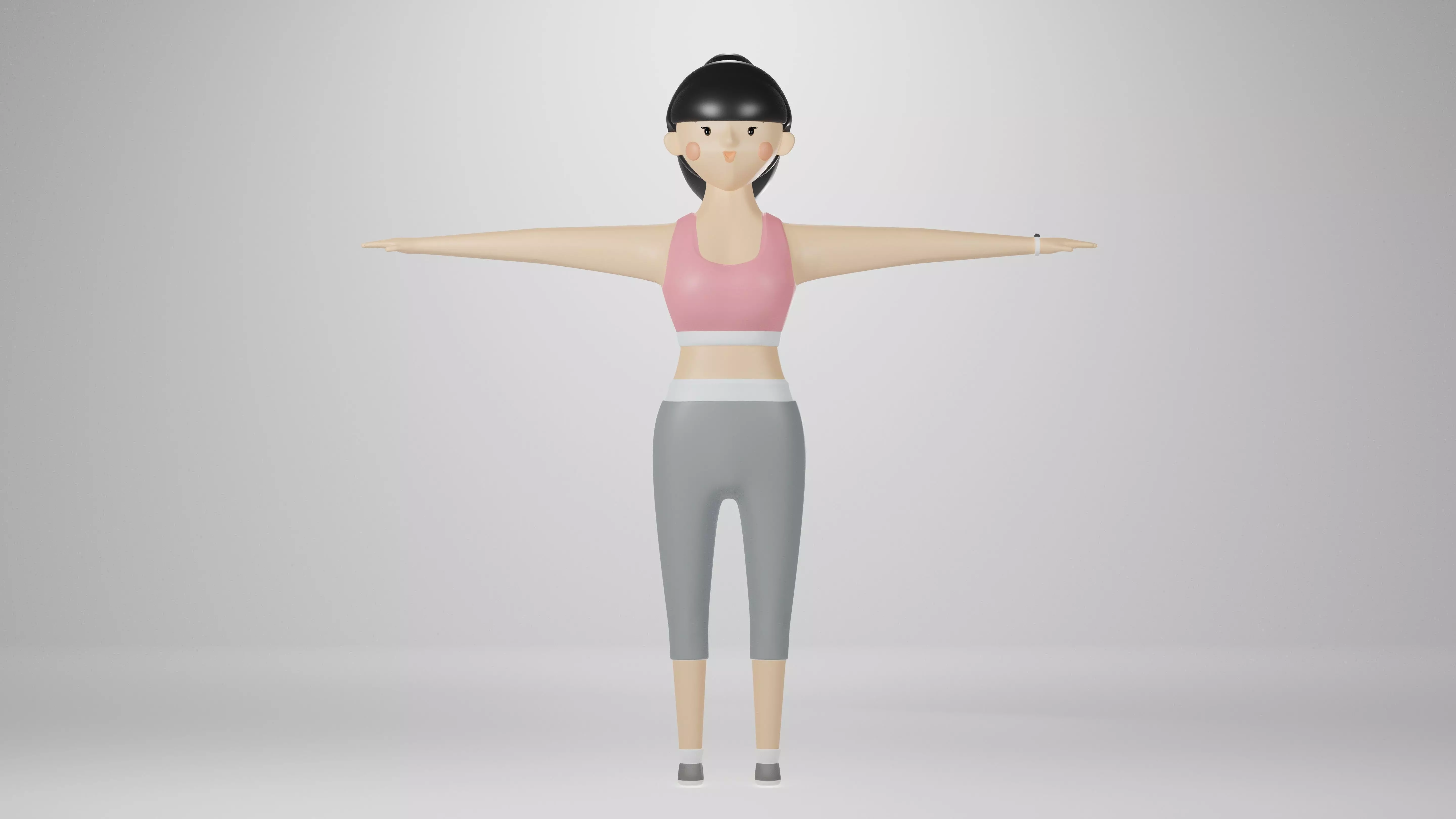 Sport Girl Low-poly 3D model