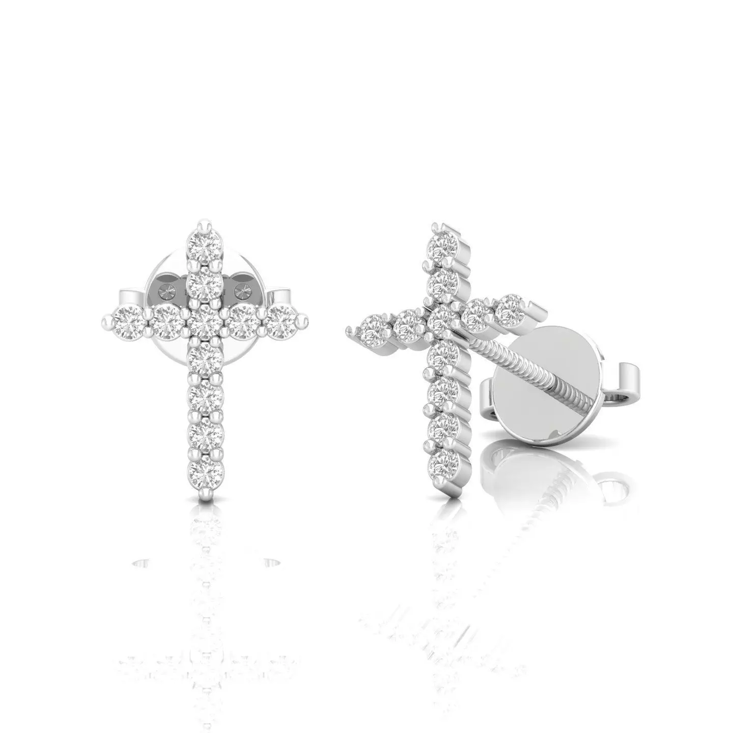 Cross Diamond Earrings Free 3D print model