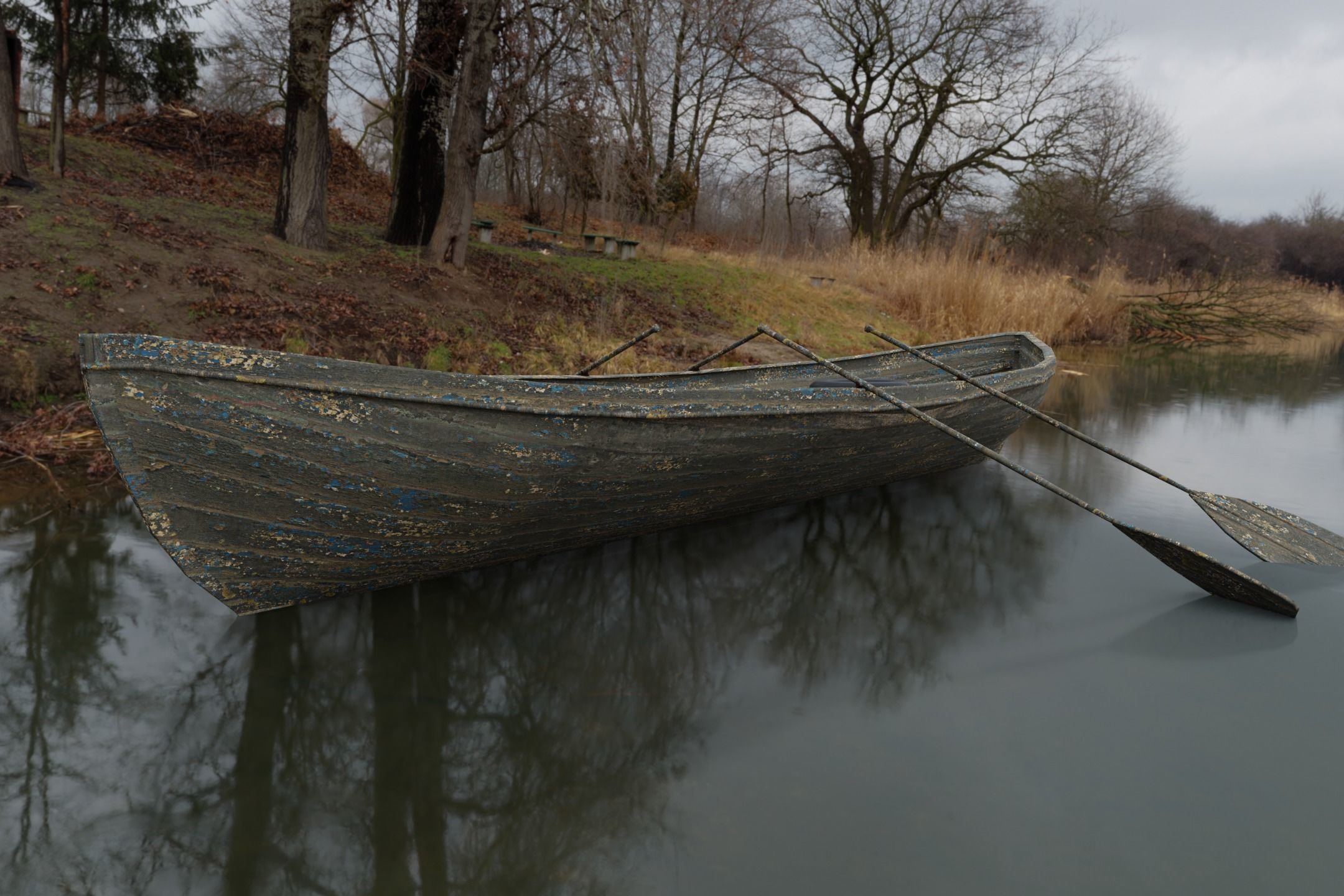 Old Row Boat-Game Ready Low-poly 3D model_7