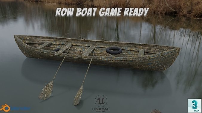 Old Row Boat-Game Ready Low-poly 3D model