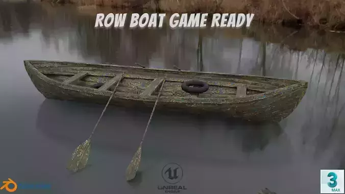 Old Row Boat-Game Ready Low-poly 3D model
