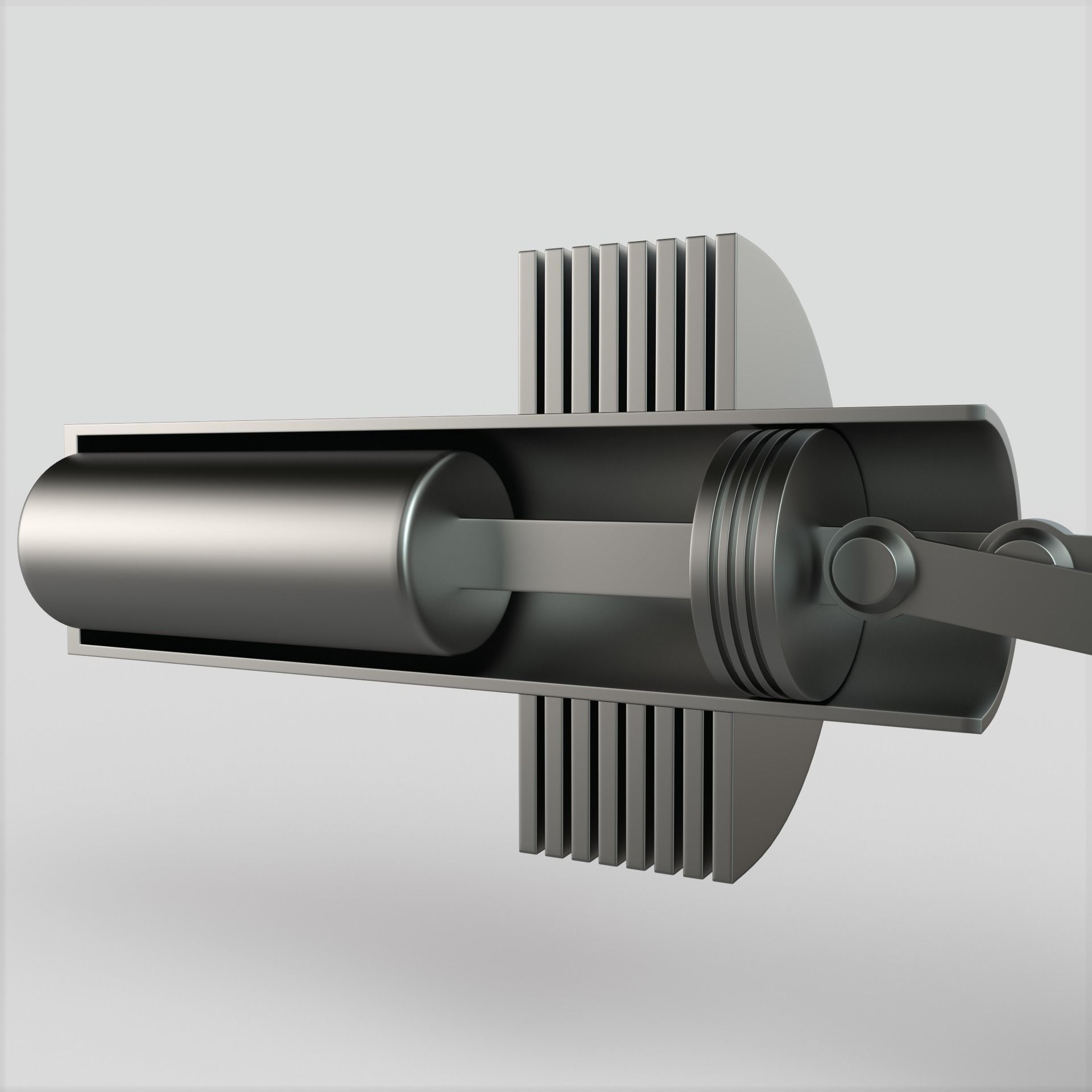 Stirling Engine Low-poly 3D model_4