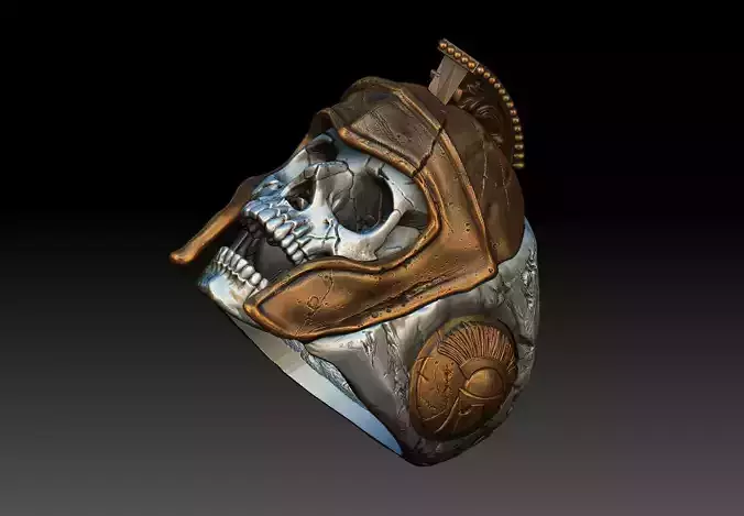 skull spartan ring 3d model