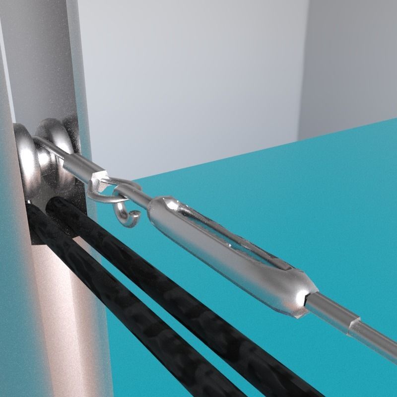 Volleyball Court Low-poly 3D model_8