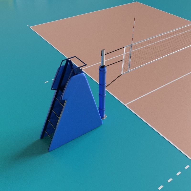 Volleyball Court Low-poly 3D model_9