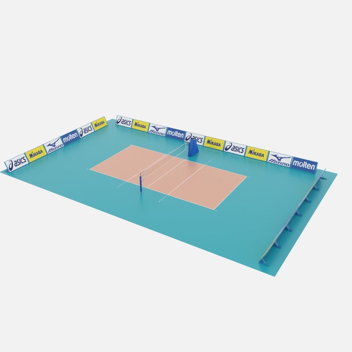 Volleyball Court Low-poly 3D model_0