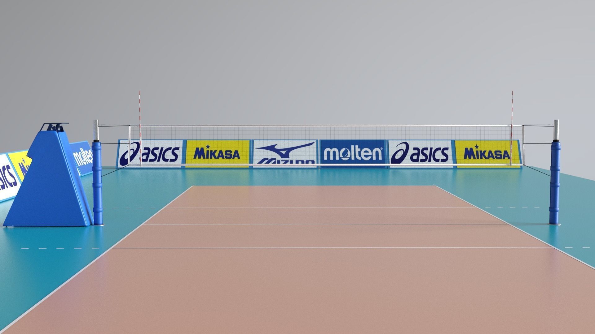 Volleyball Court Low-poly 3D model_4