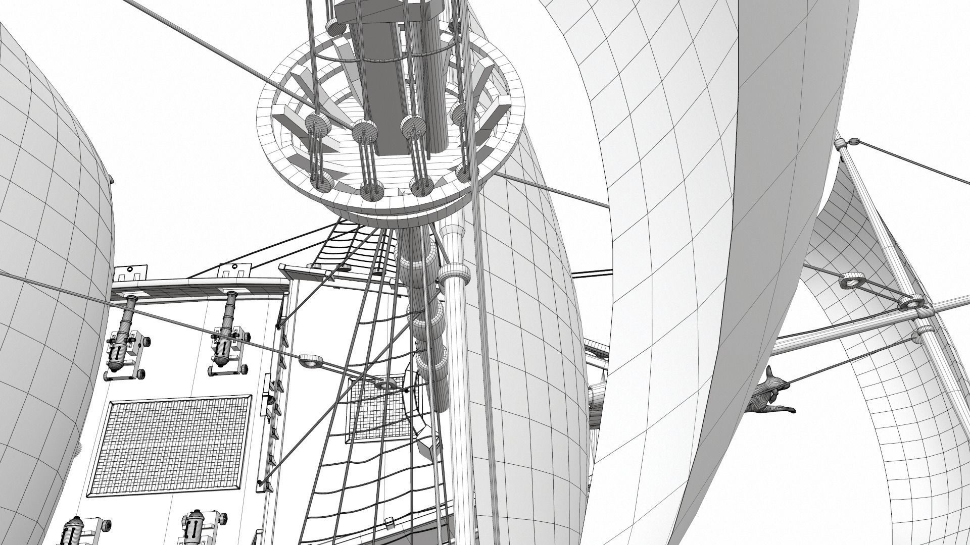 Sea sailing ship Golden Hind 3D model_21