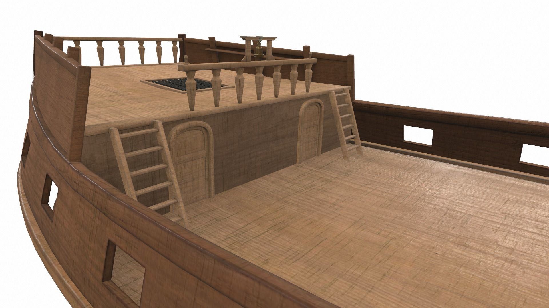 Sea sailing ship Golden Hind 3D model_13