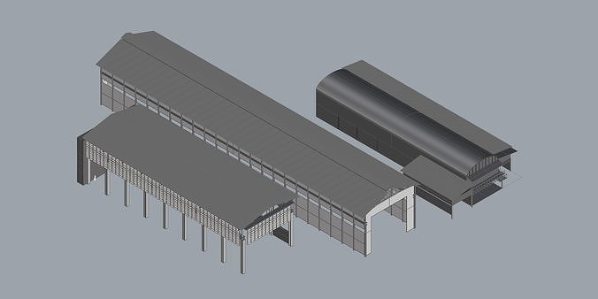 Warehouse collection floor plan of building 3D model