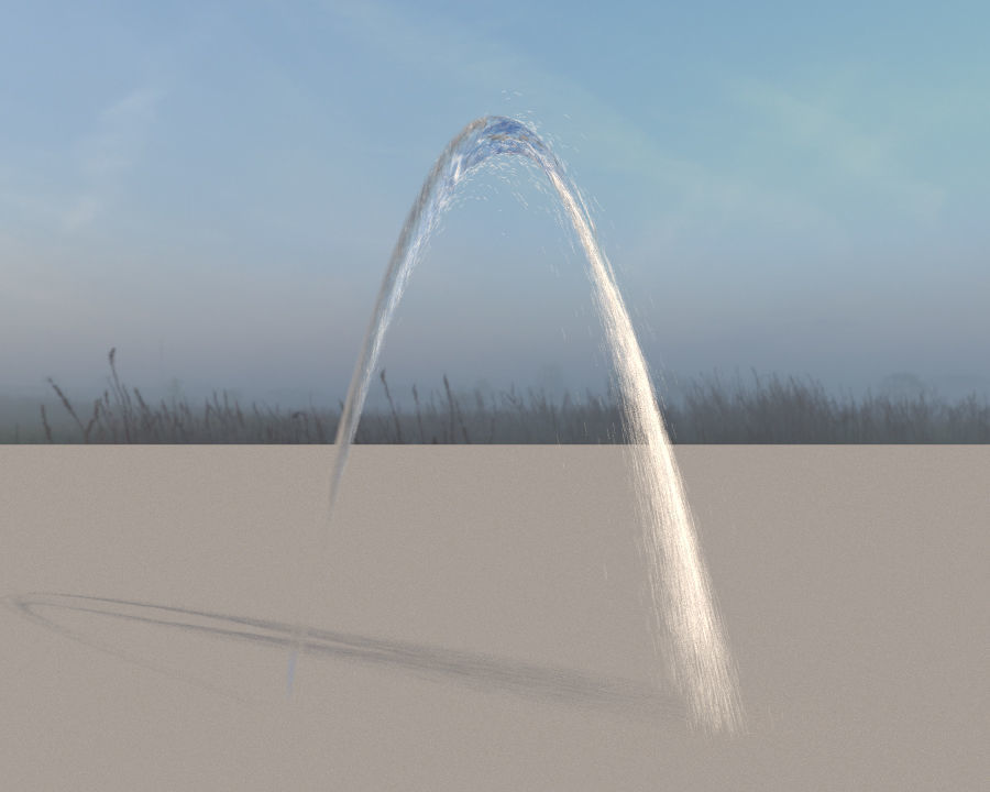 Water jet animated fountains Angled jets collection 3D model_4