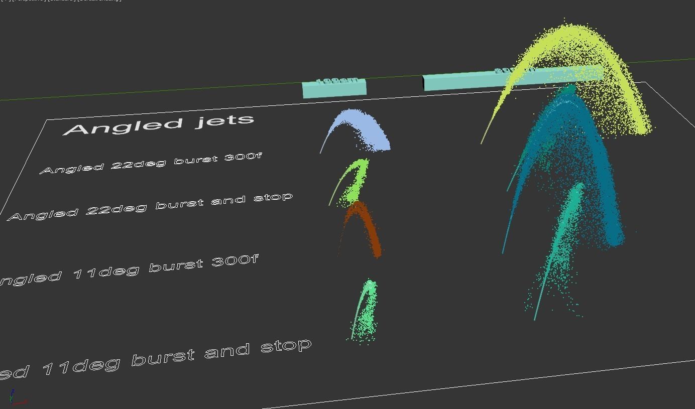 Water jet animated fountains Angled jets collection 3D model_2