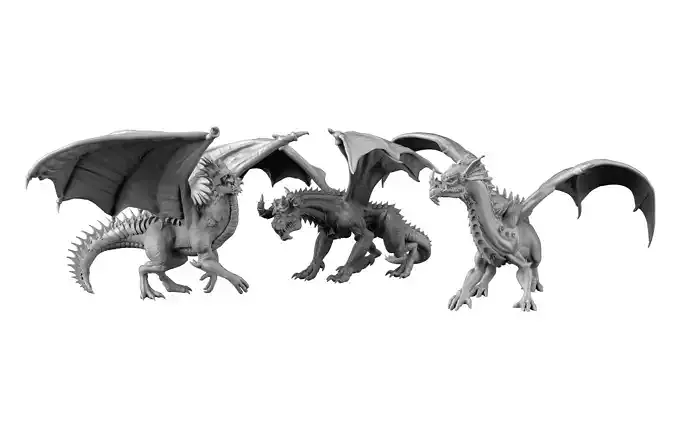 3 dragons dragon 3D print model