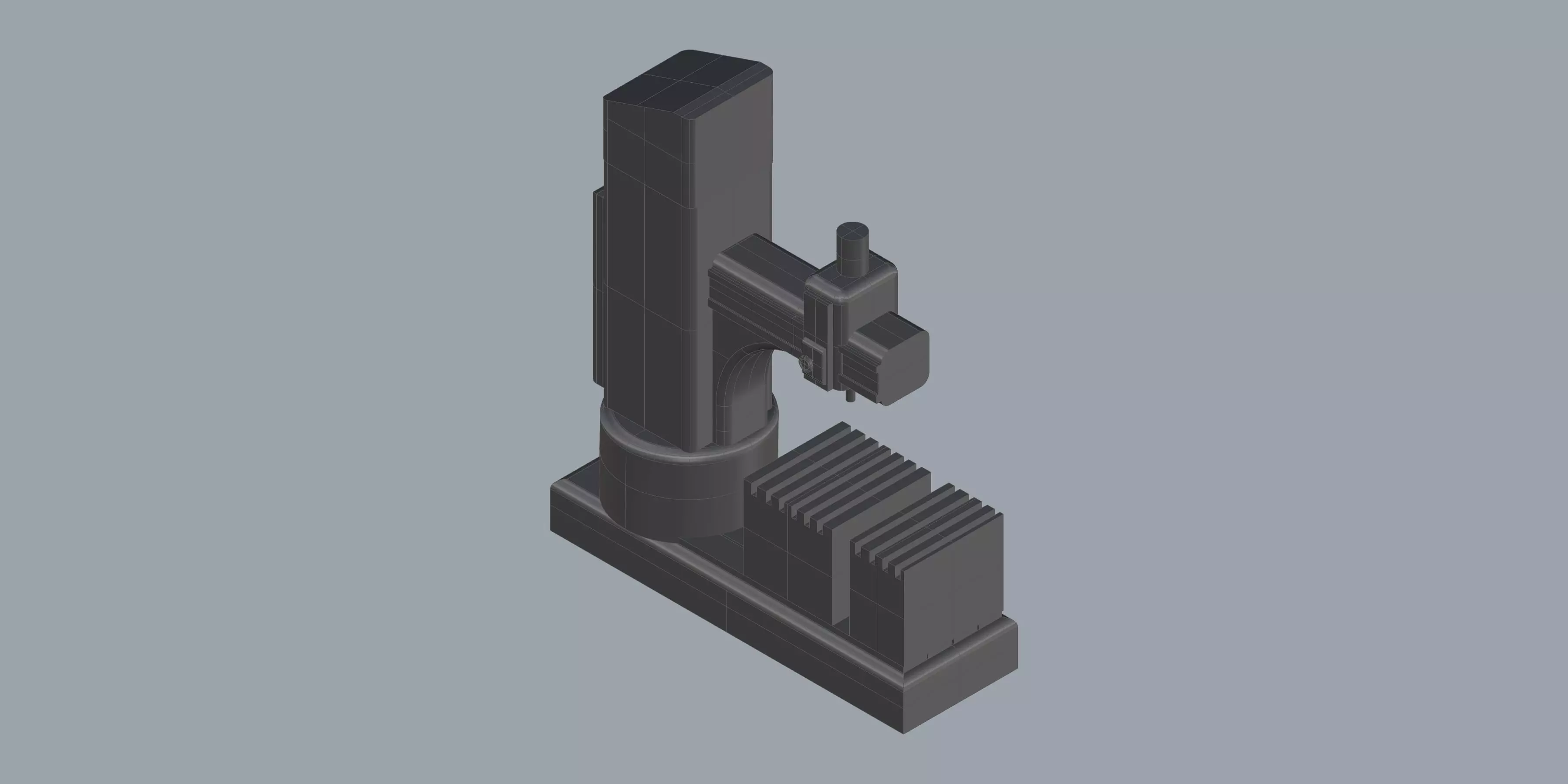 Radial Drilling Machine with Gear 3D model_0
