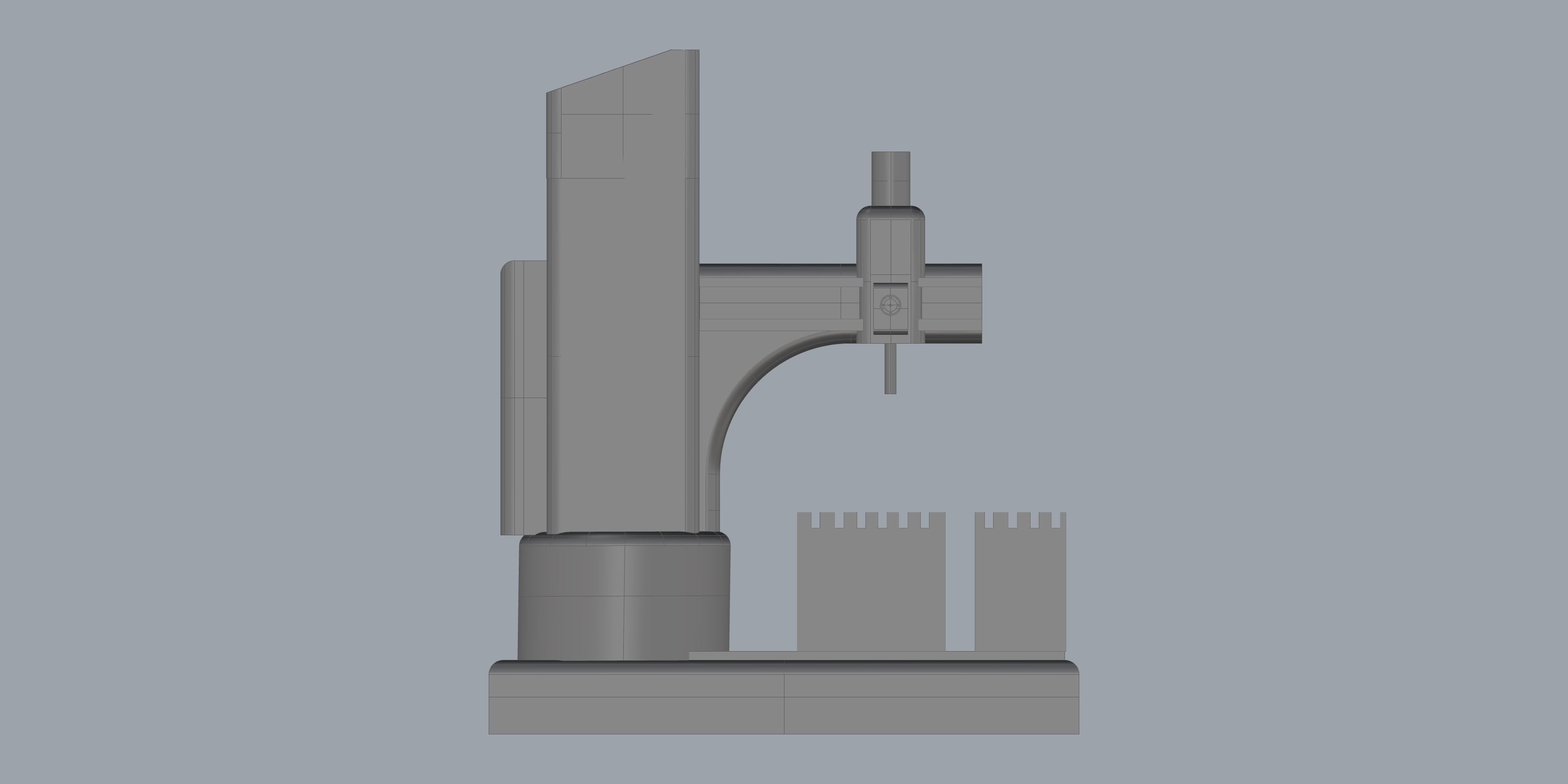 Radial Drilling Machine with Gear 3D model_2