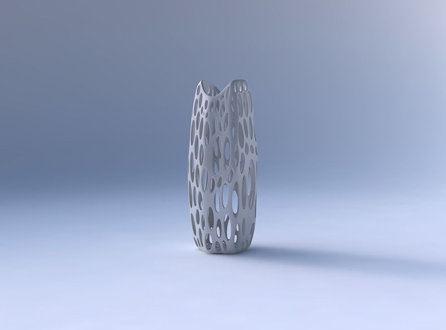 Vase double arc hexagon with smooth organic lattice 3D print model_4